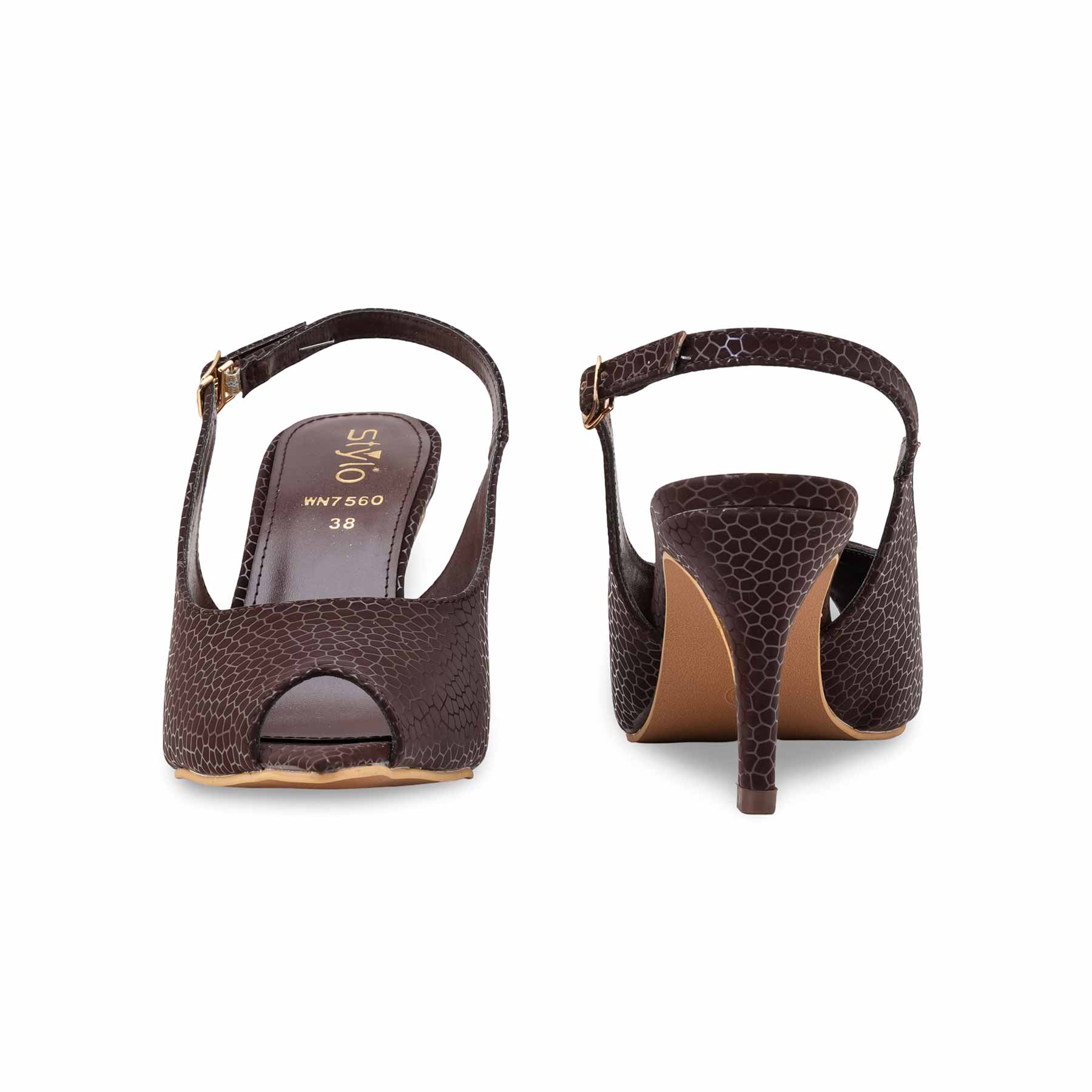 Coffee Women Court Shoes WN7560 - Image 4