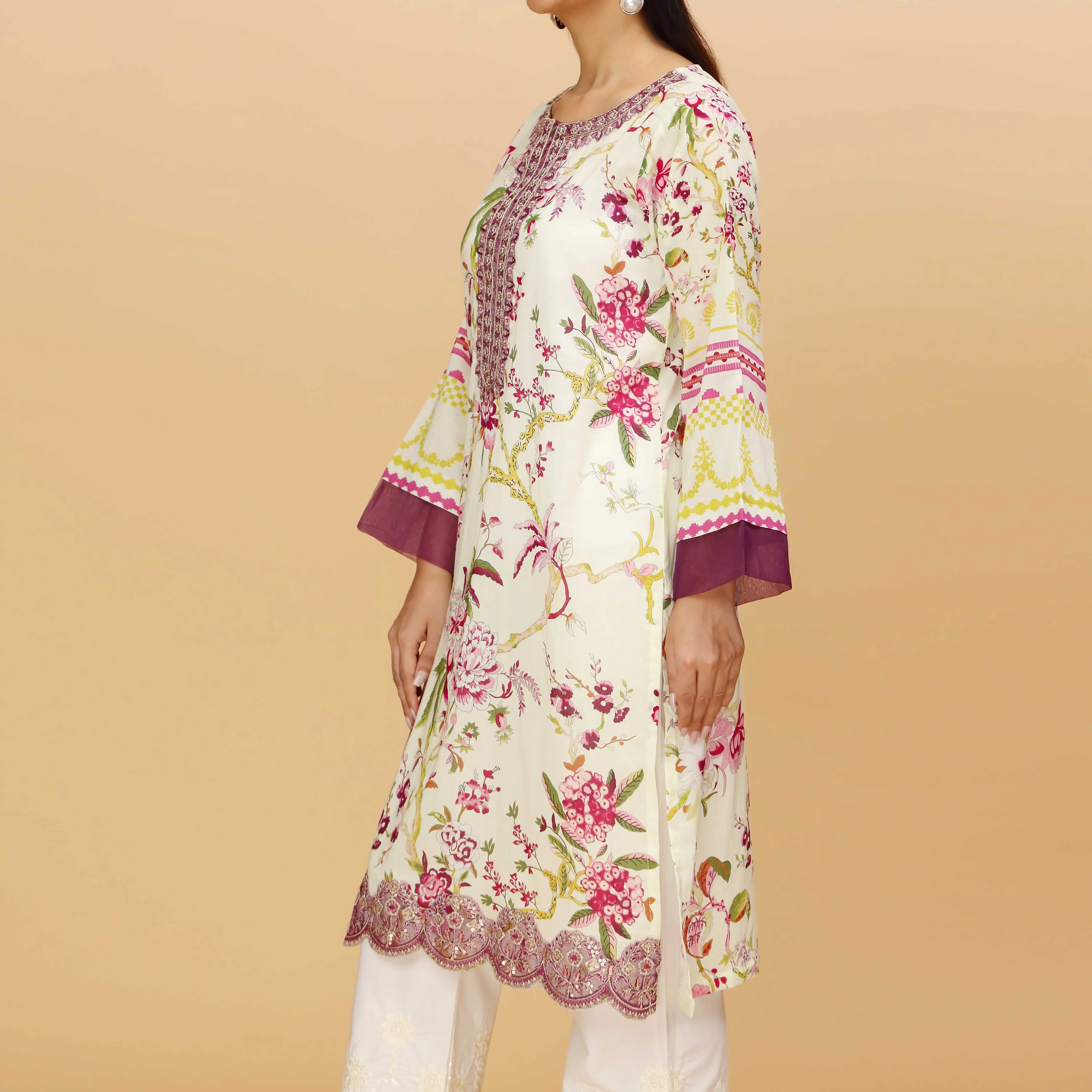 1PC Digital Printed Cambric Shirt PS4365 - Image 2
