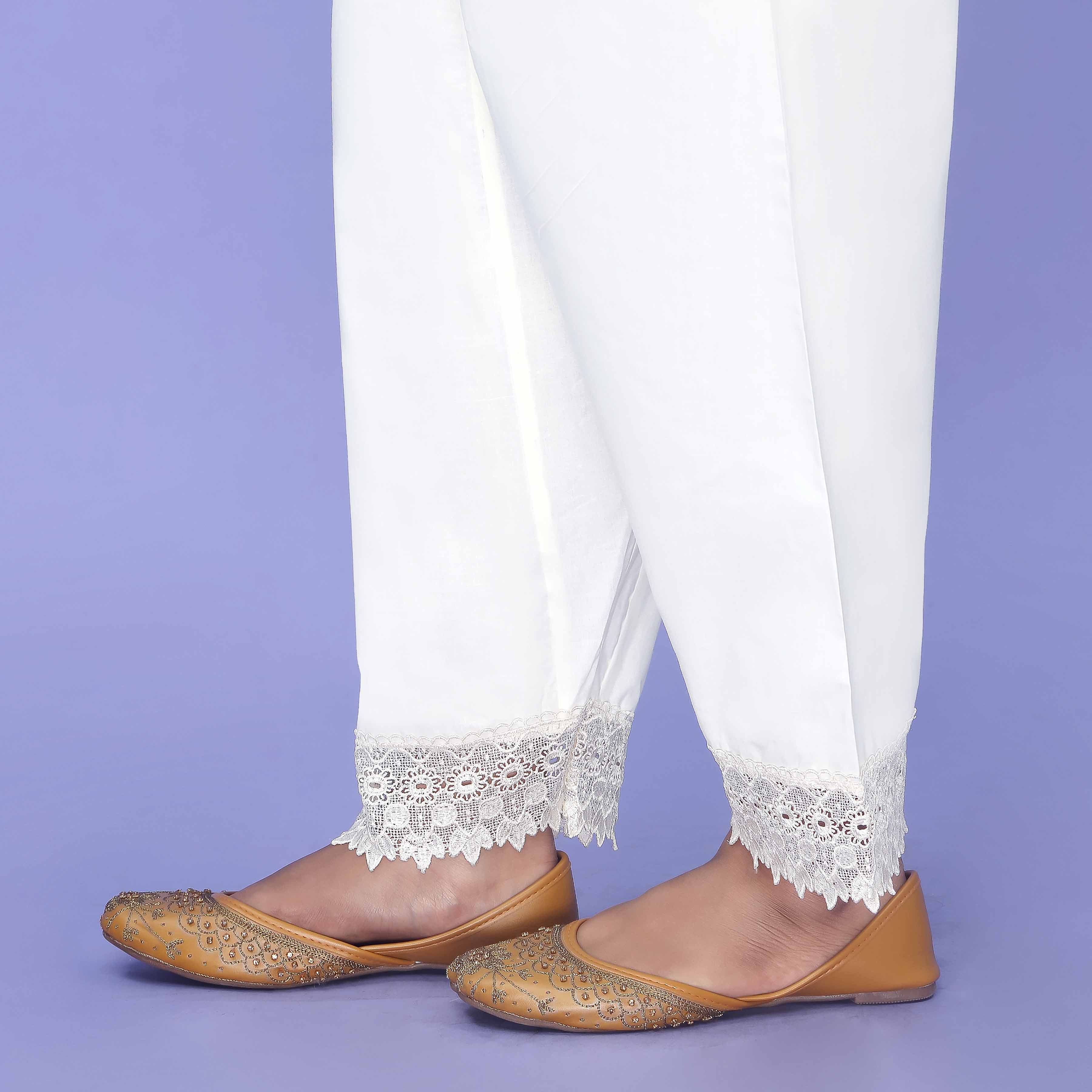 Cream Cambric Shalwar PL4079 - Image 2