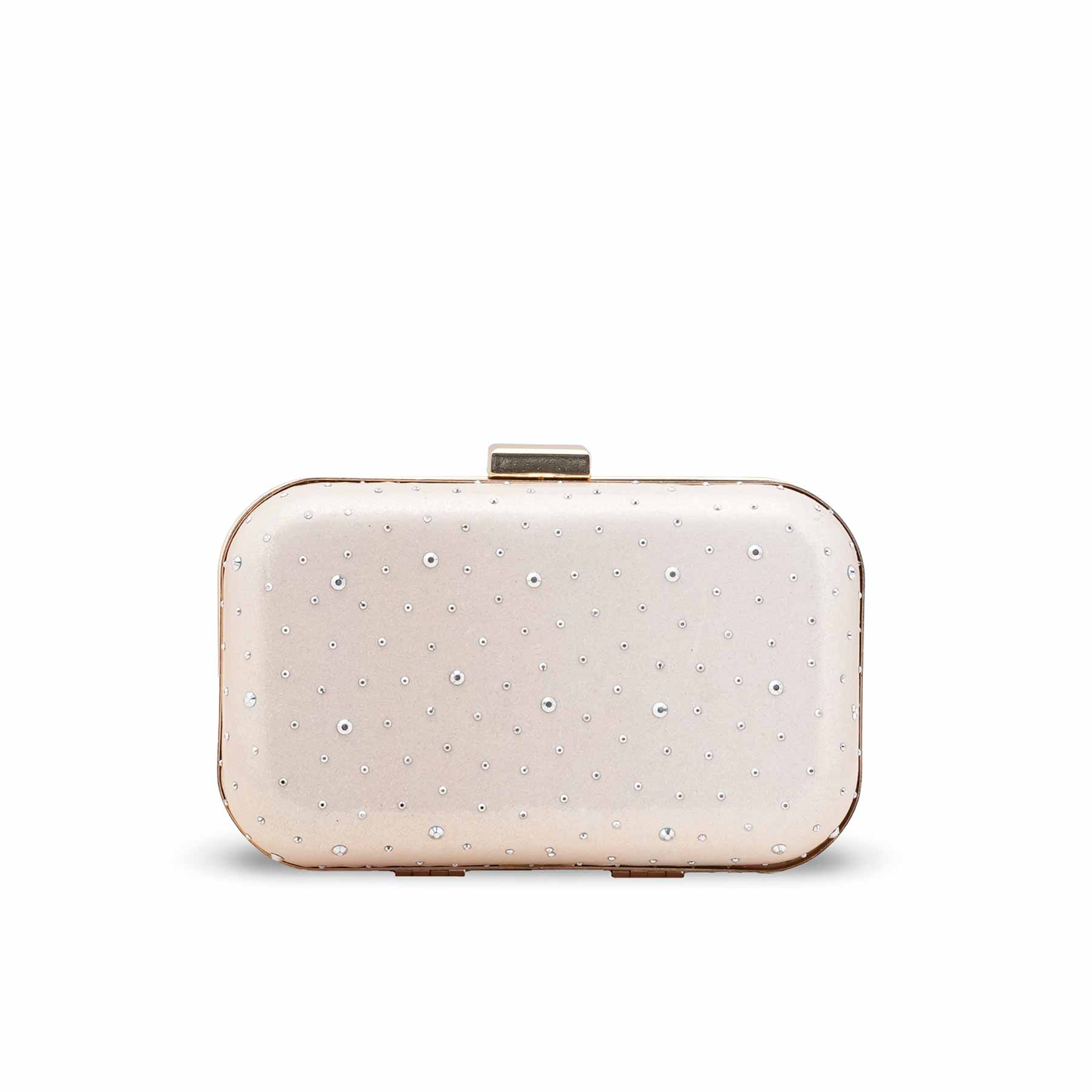 Cream Formal Clutch For Ladies P15700 - Image 4