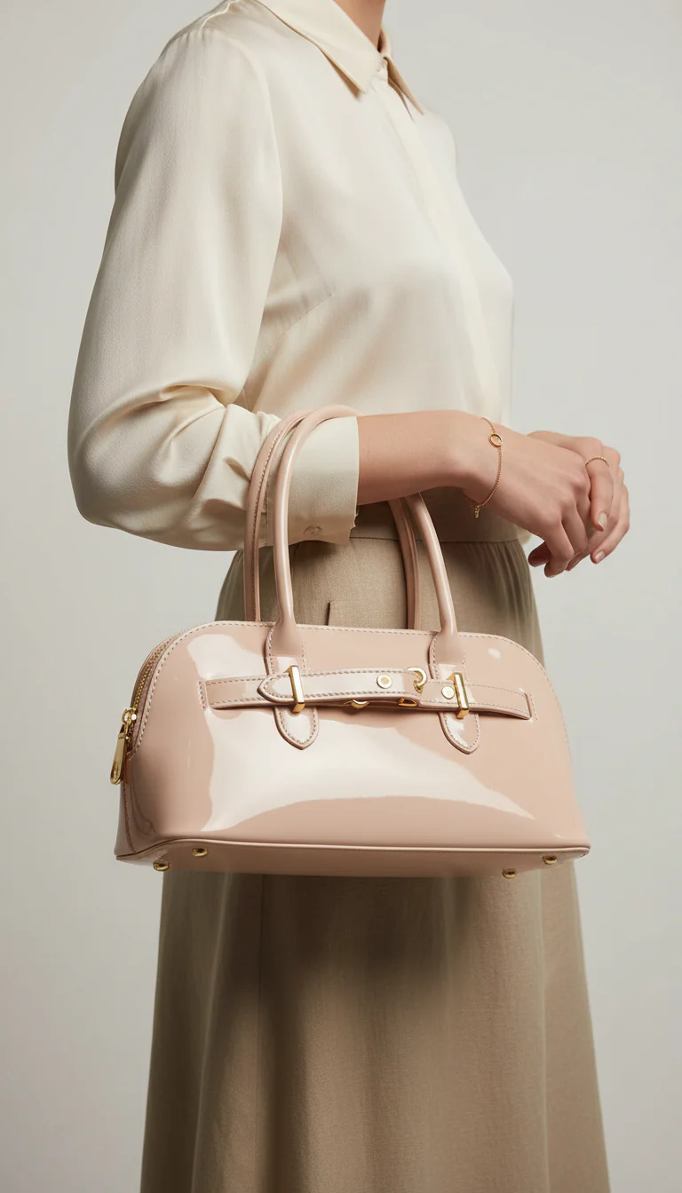 Cream Formal Hand Bag For Ladies P36487