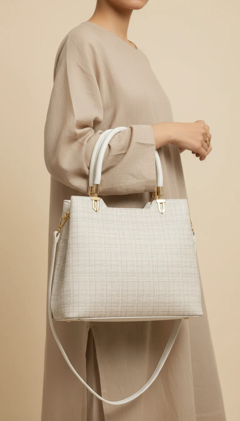 Cream Formal Hand Bag For Women P55846
