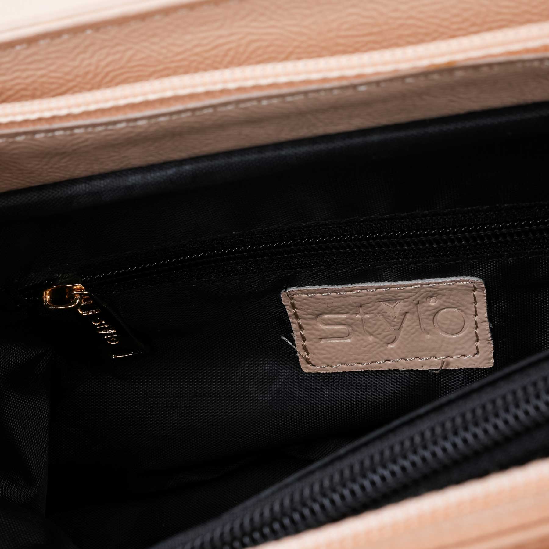 Cream Formal Hand Bag For Women P55893 - Image 6