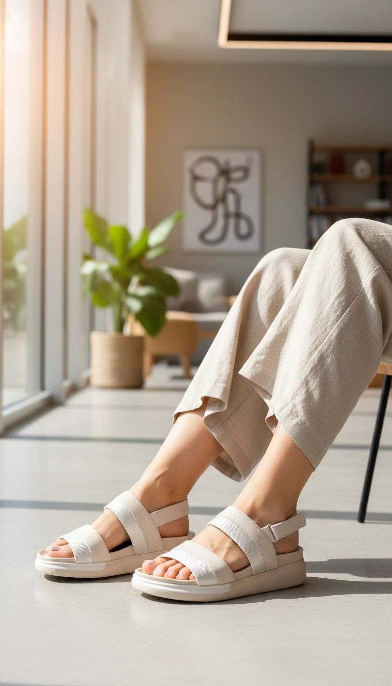 Cream Formal Sandal For Women PU0788