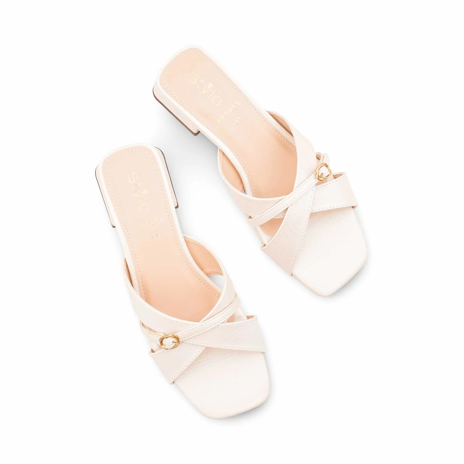 Cream Formal Slipper For Ladies FR8453 - Image 5