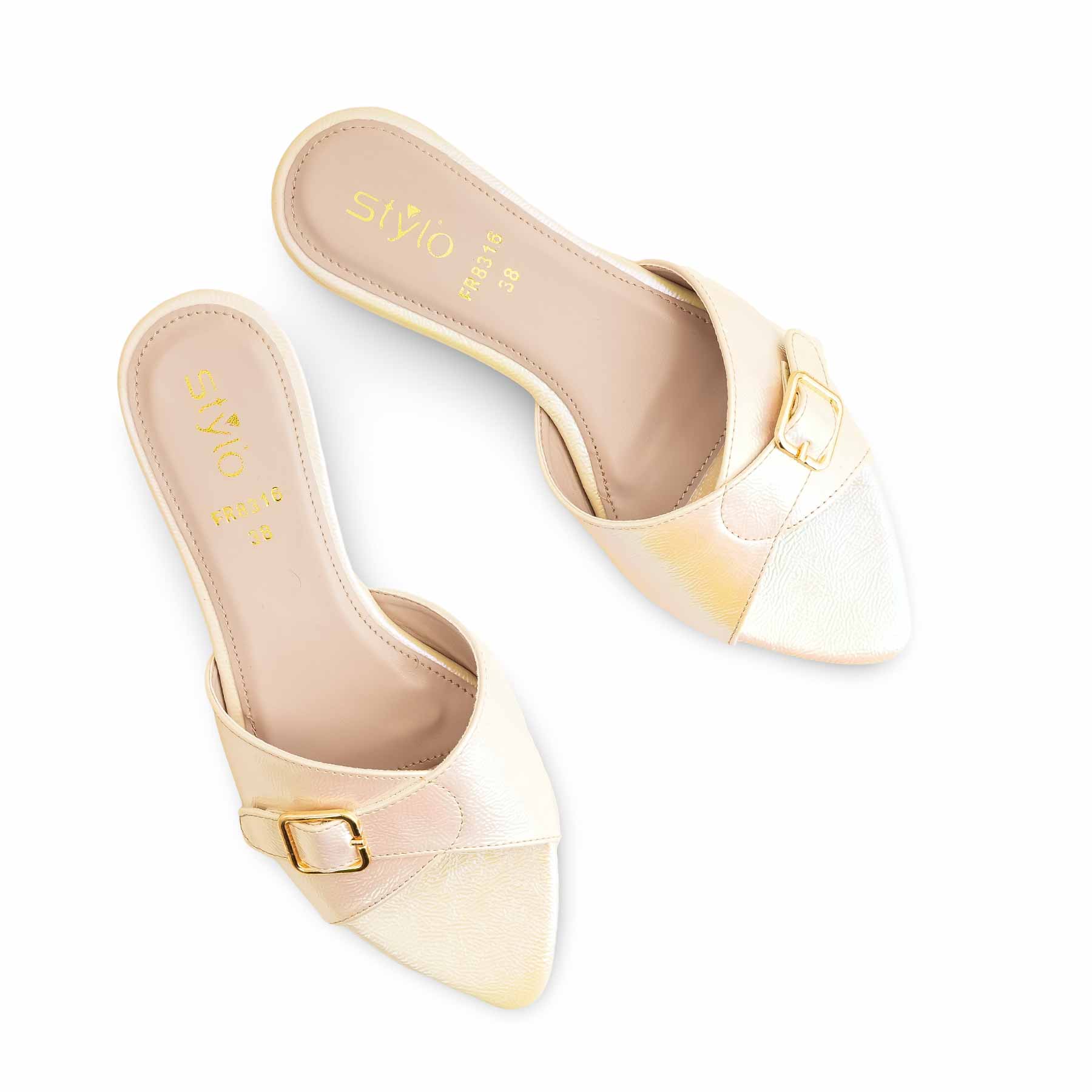 Cream Formal Slipper For Women FR8316 - Image 4