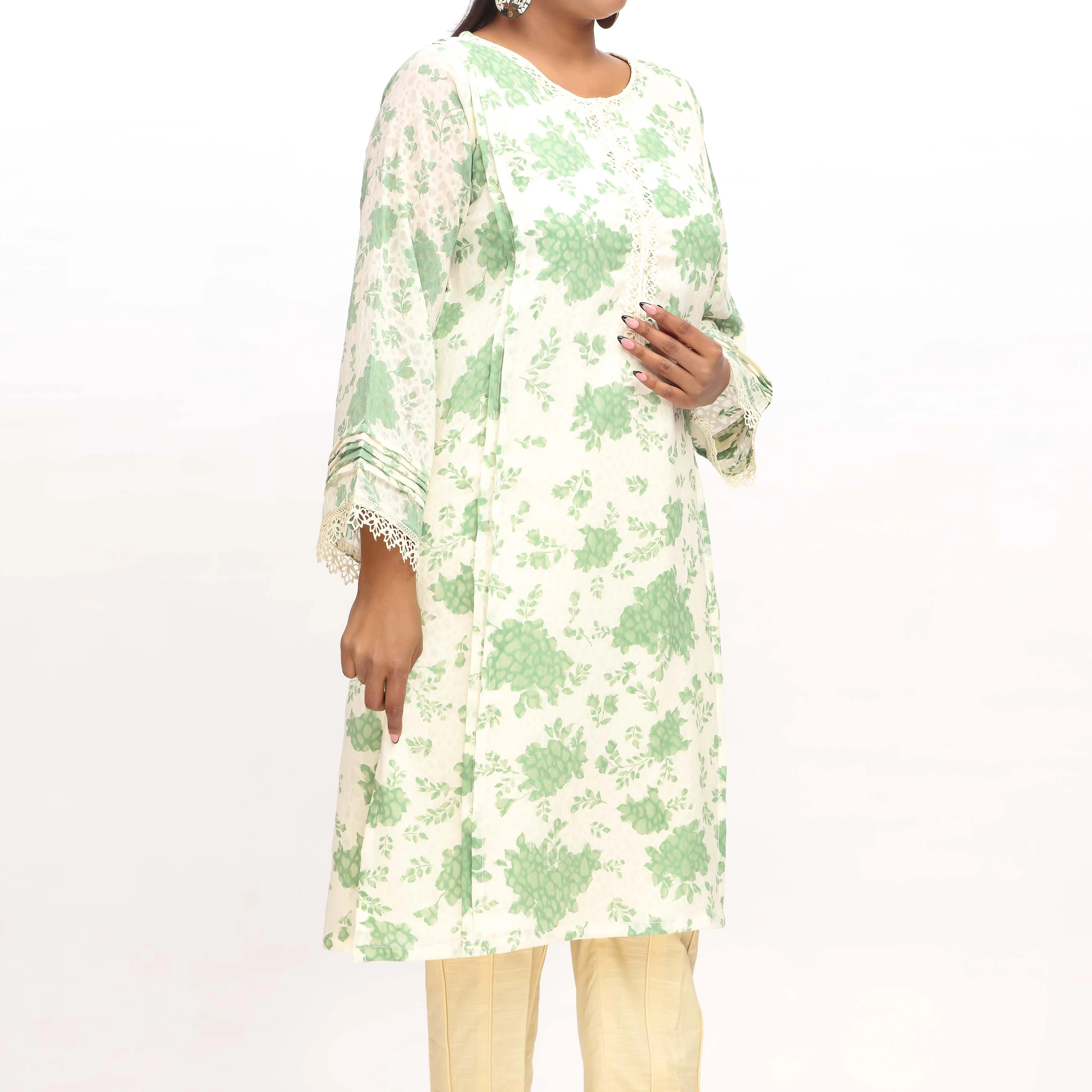 1PC- Printed Georget Shirt PS4963 - Image 2