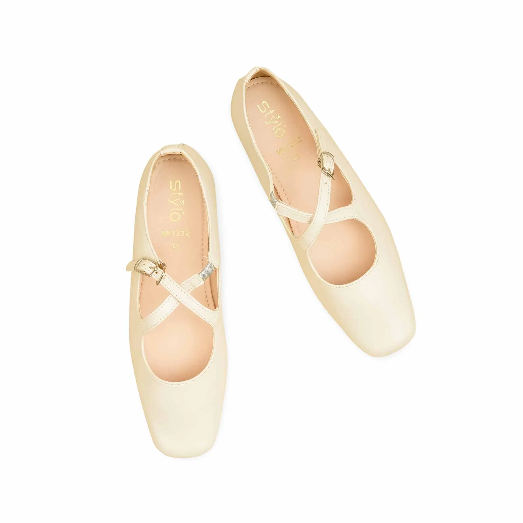 Cream Pumps For Ladies WN1232 - Image 6