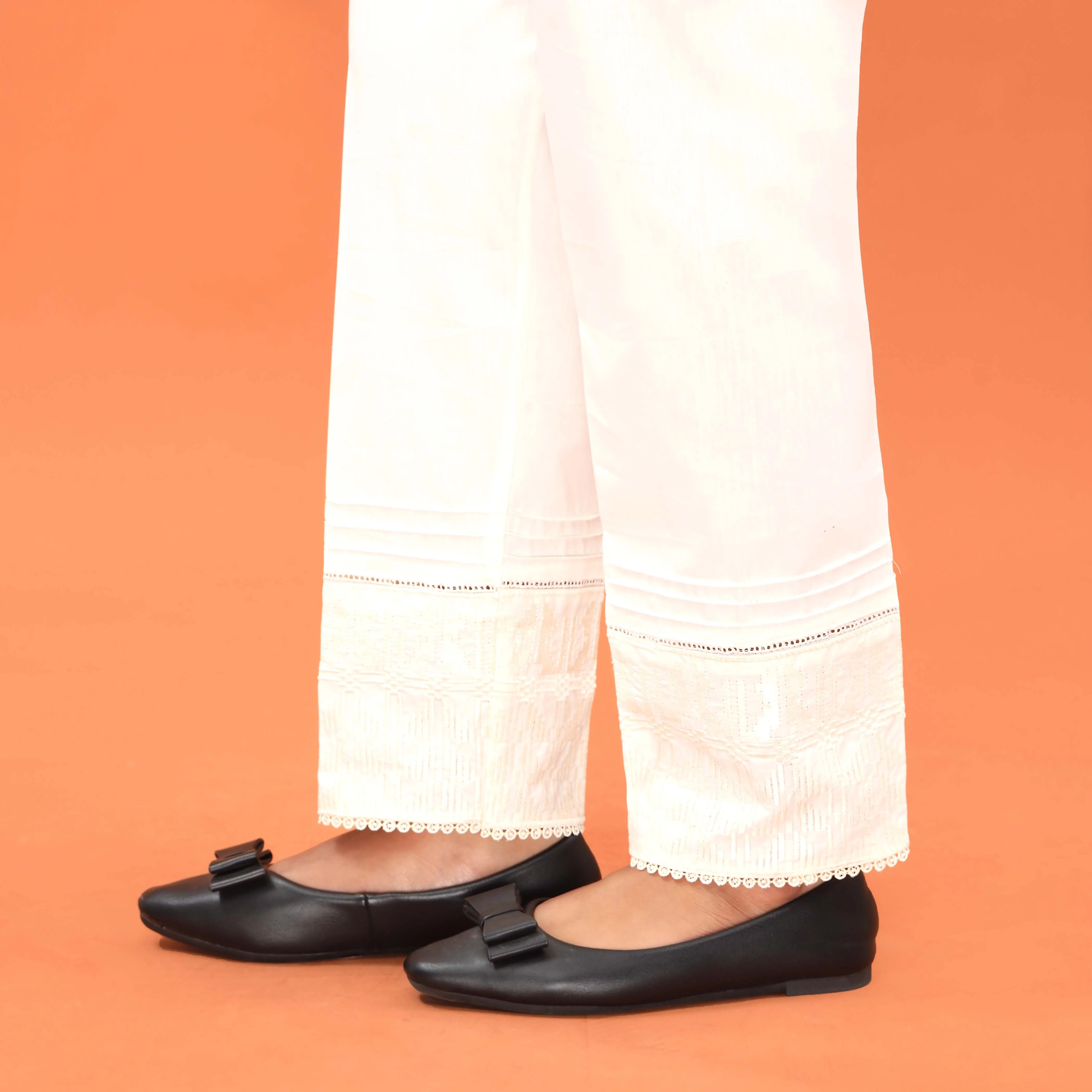 Cream Slim Fit Plain Trouser PL5002 - Image 3