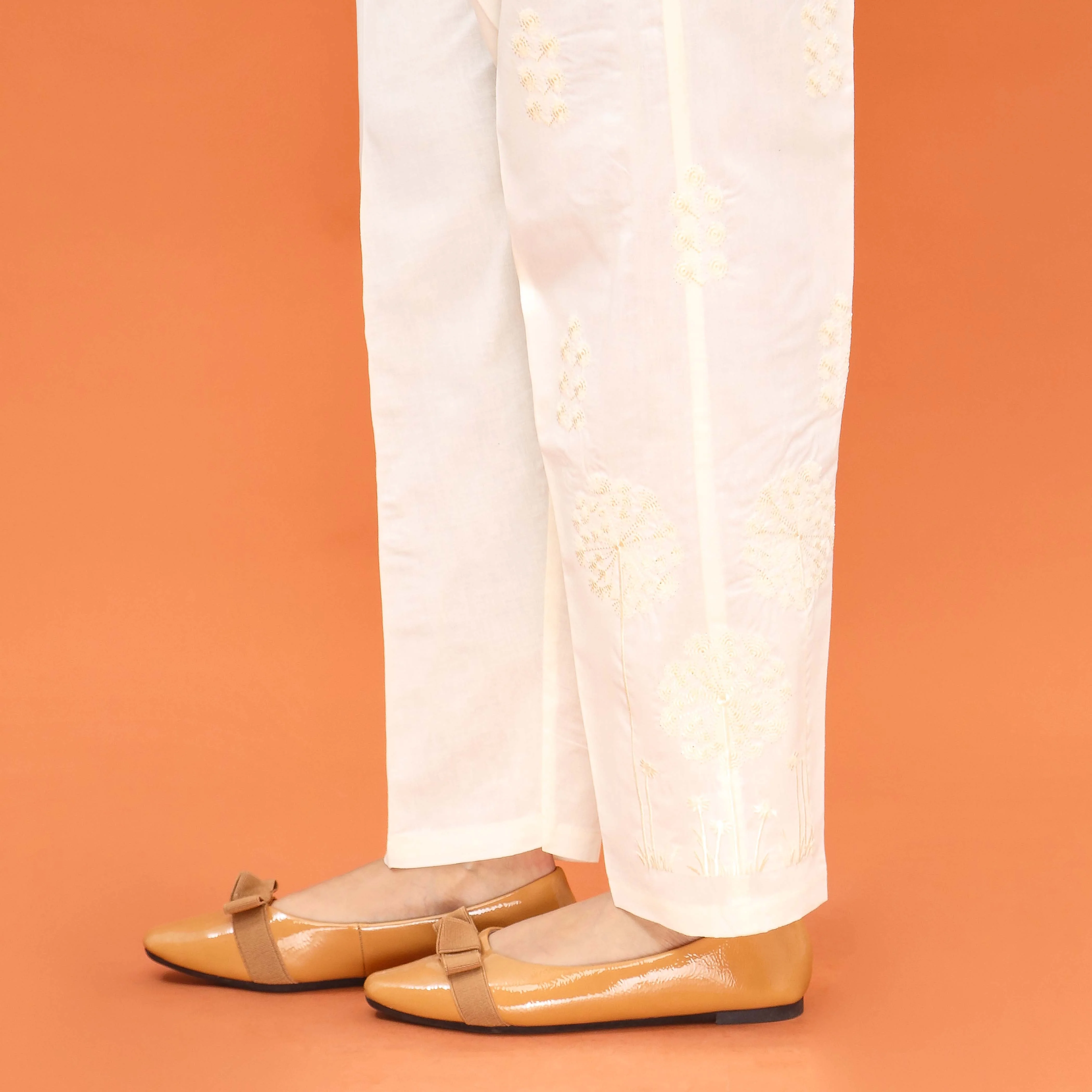 Cream Slim Fit Plain Trouser PL5005 - Image 2