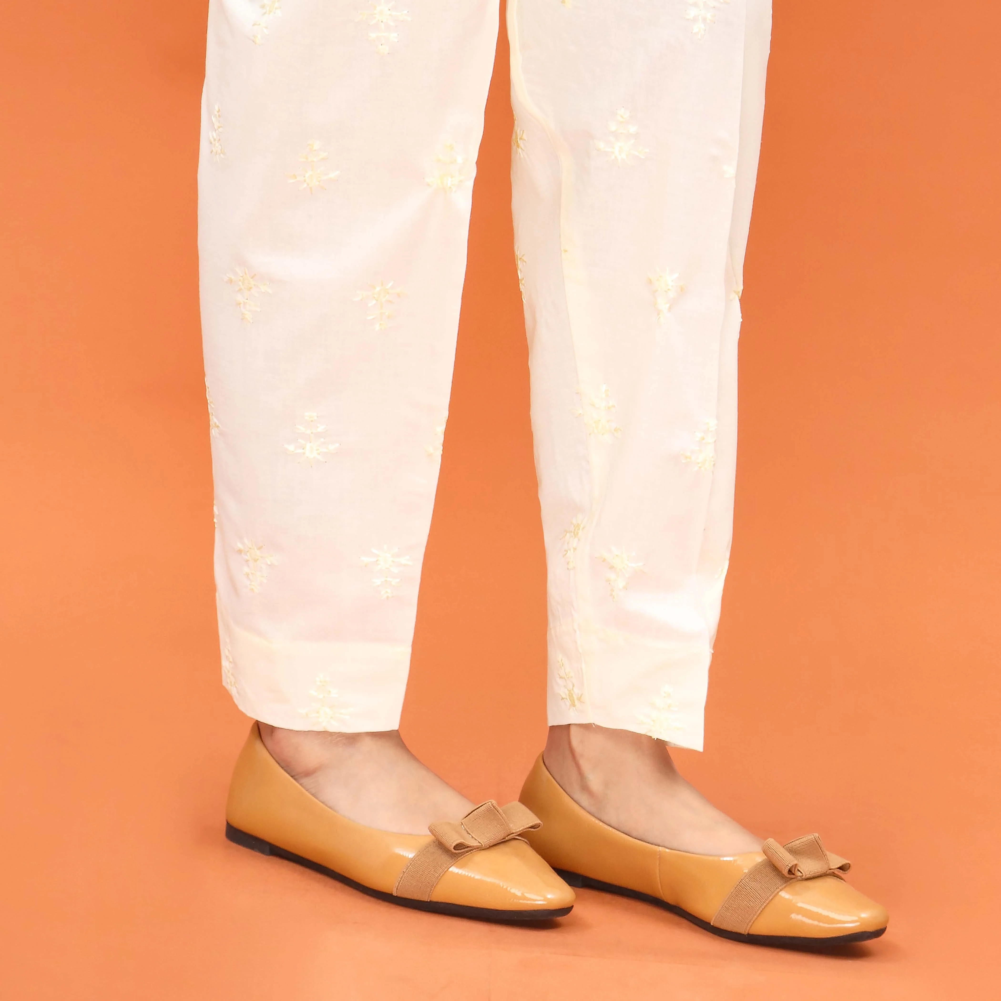 Cream Slim Fit Plain Trouser PL5008 - Image 3