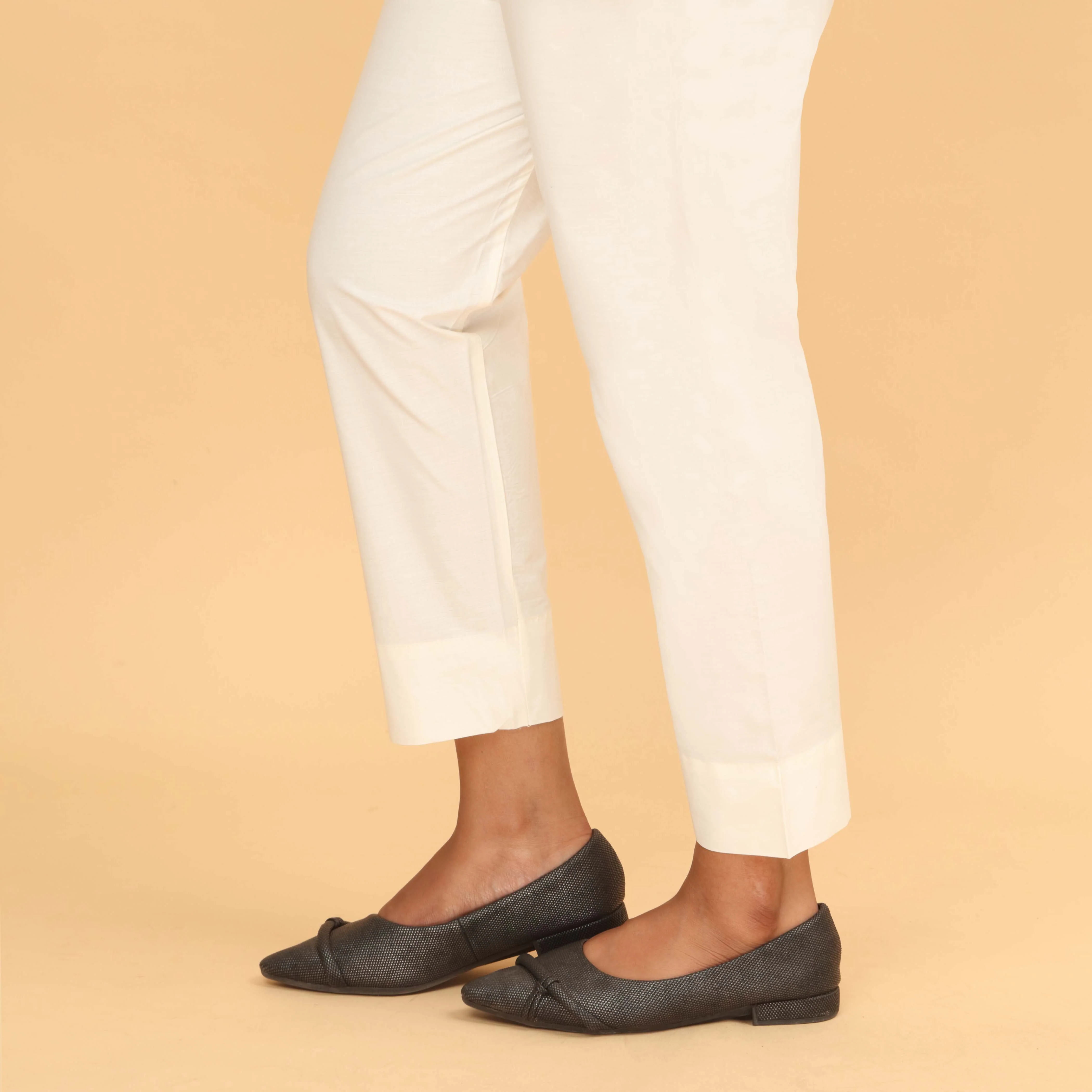 Cream Slim Fit Plain Trouser PS4598 - Image 3
