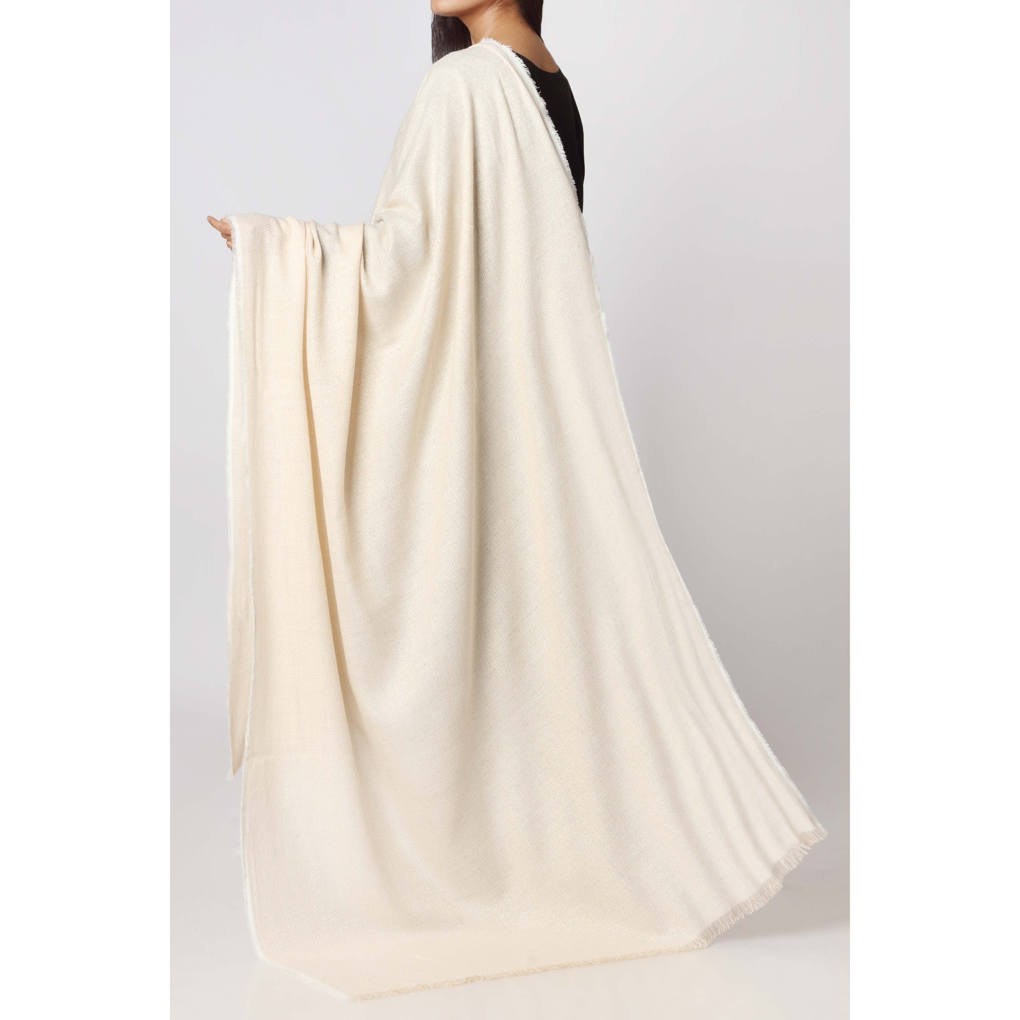 Cream Two Tone Shawl PW2742 - Image 2