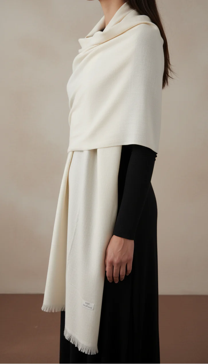 Cream Winter Stole PN5204 - Image 2