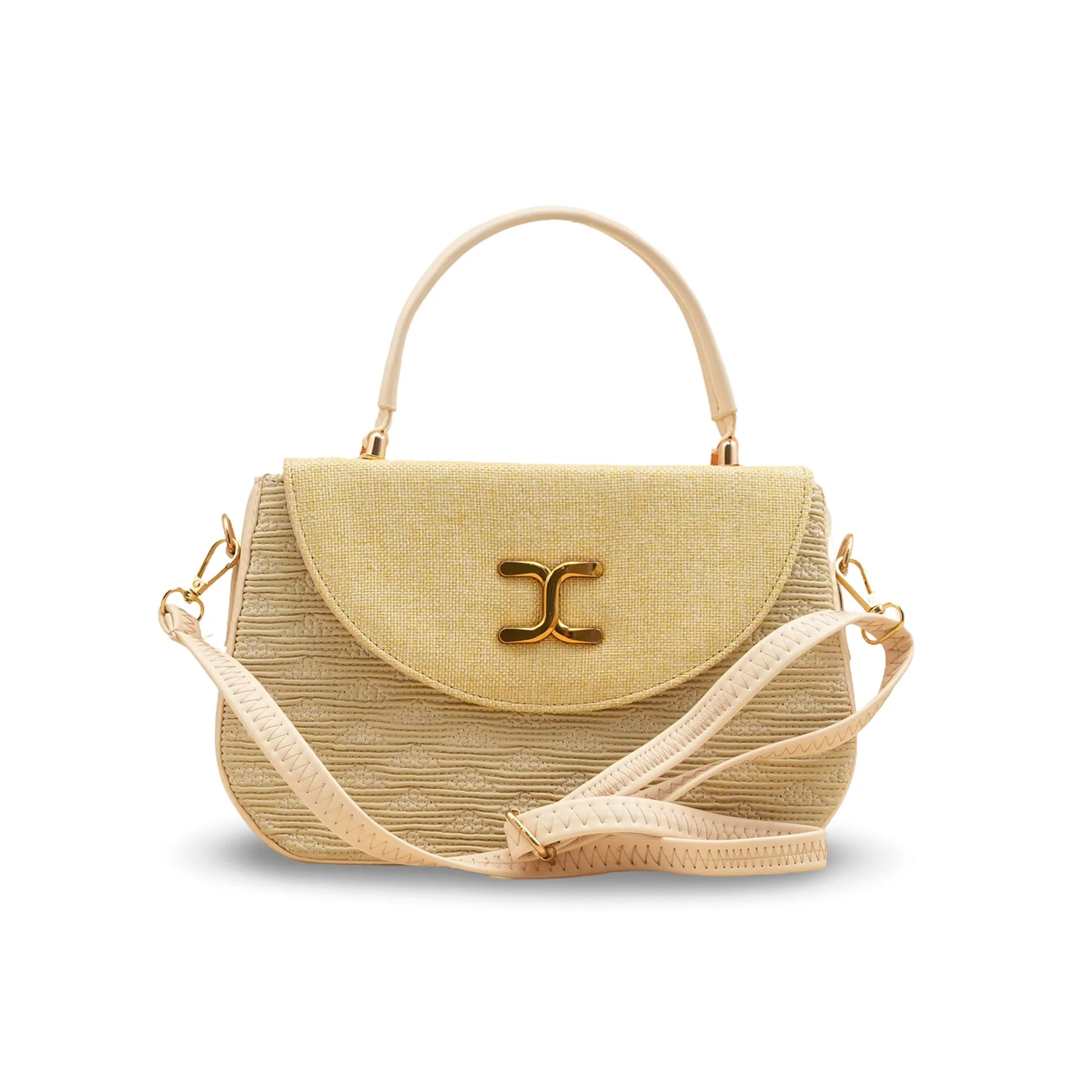 Cream Women Formal Shoulder Bag P55806 - Image 2
