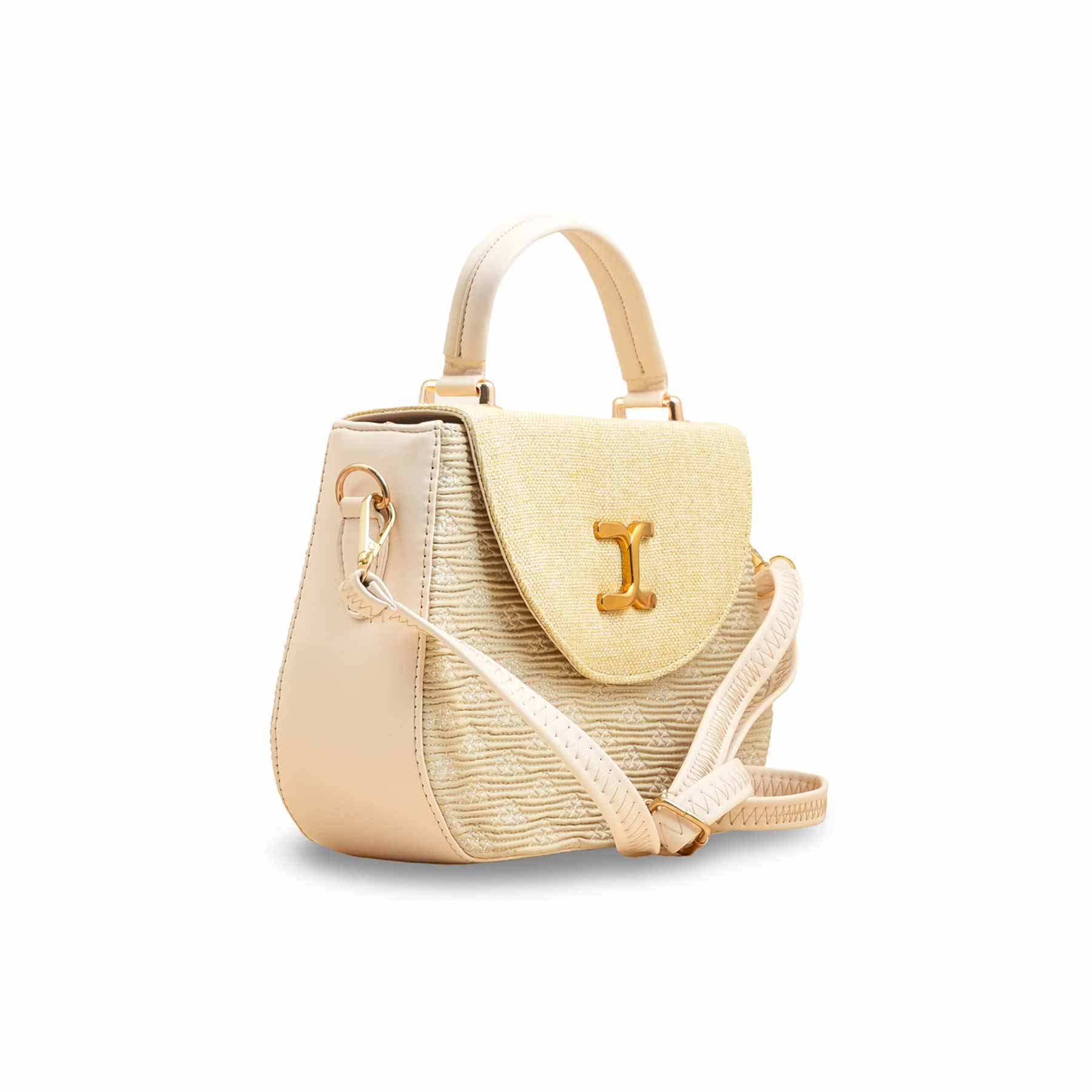 Cream Women Formal Shoulder Bag P55806 - Image 3