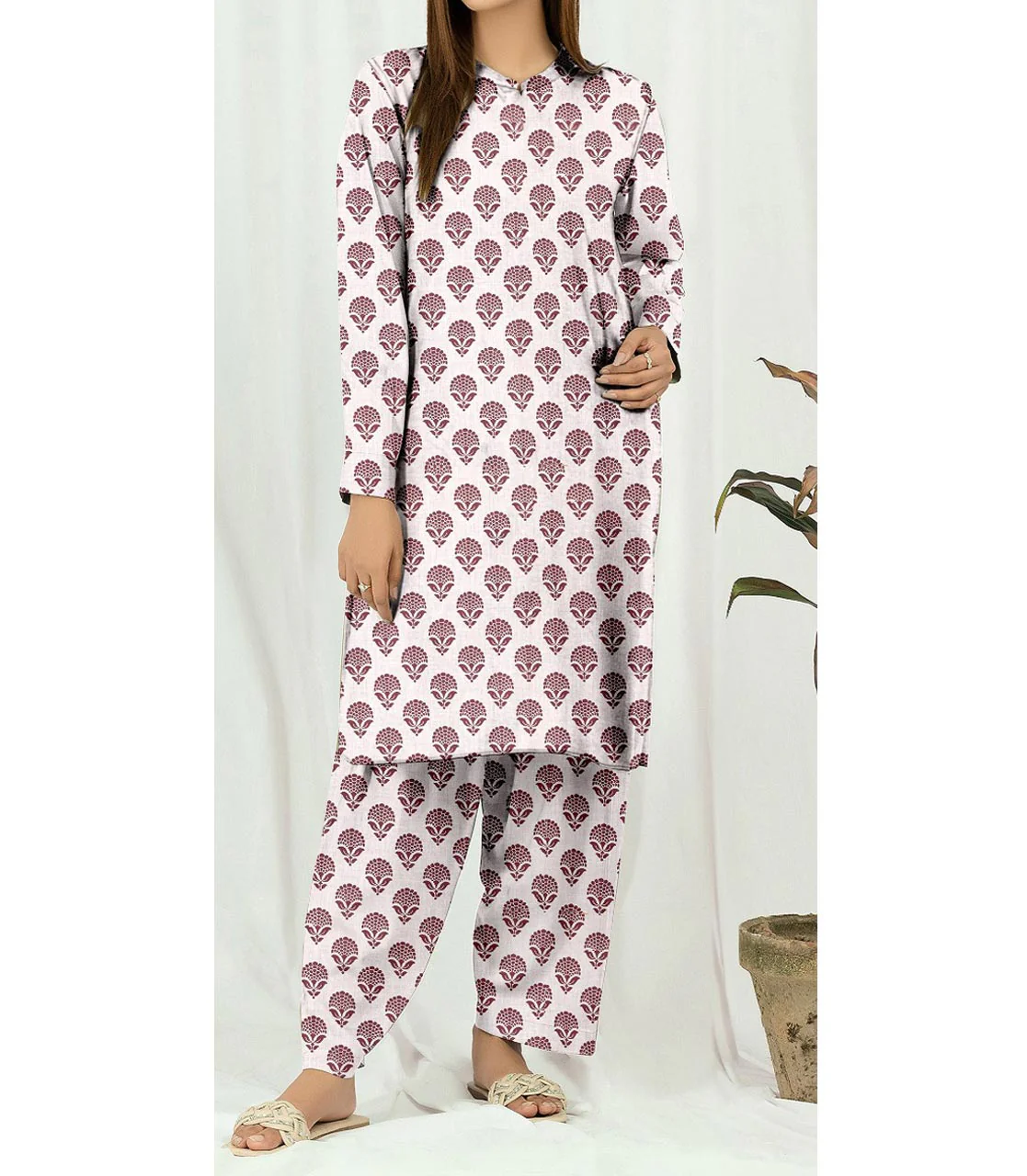 2PC- Unstitched Digital Printed Cambric Suit PS9471