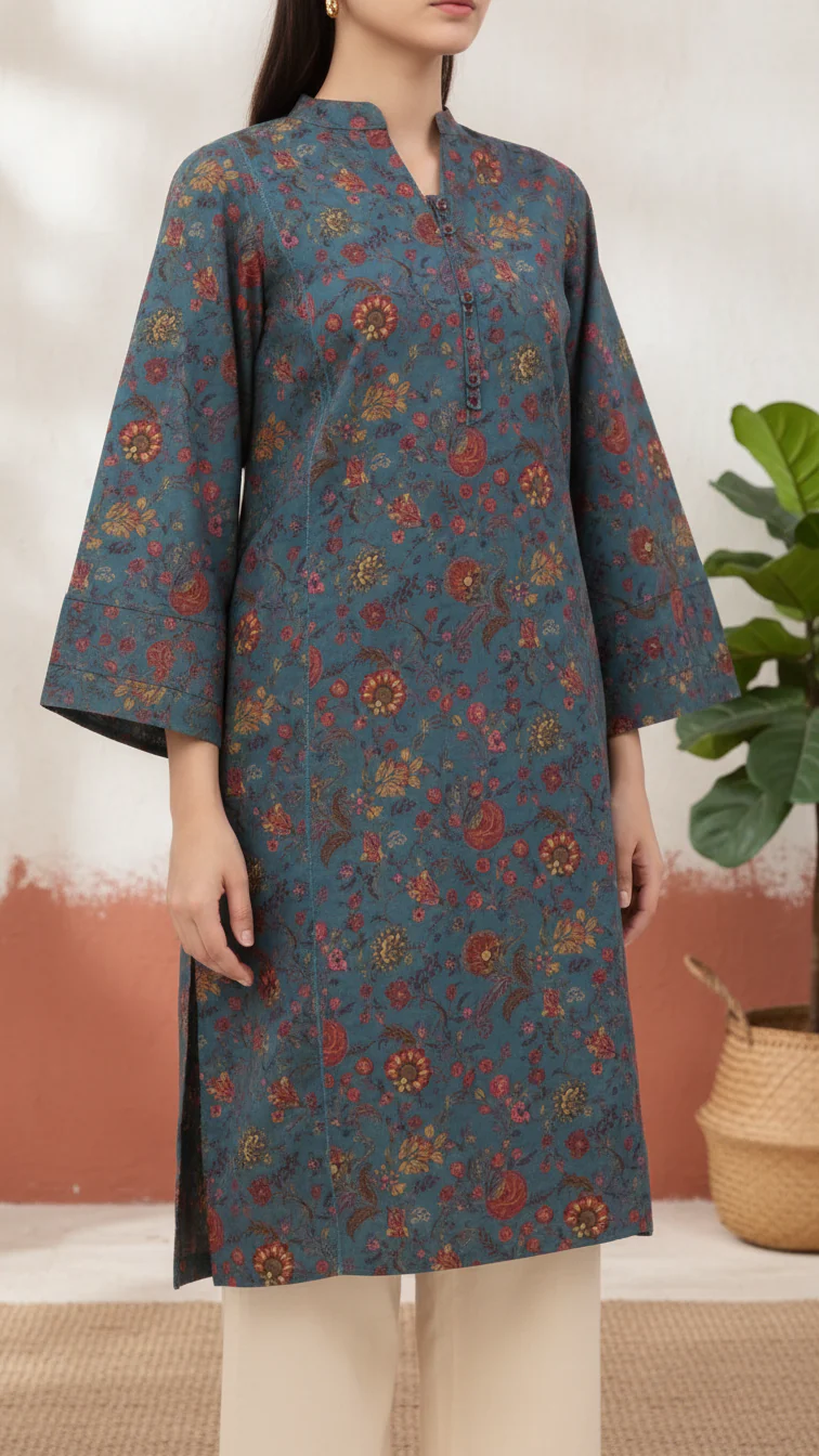 Digital Printed Cotton Cambric Shirt PW5024