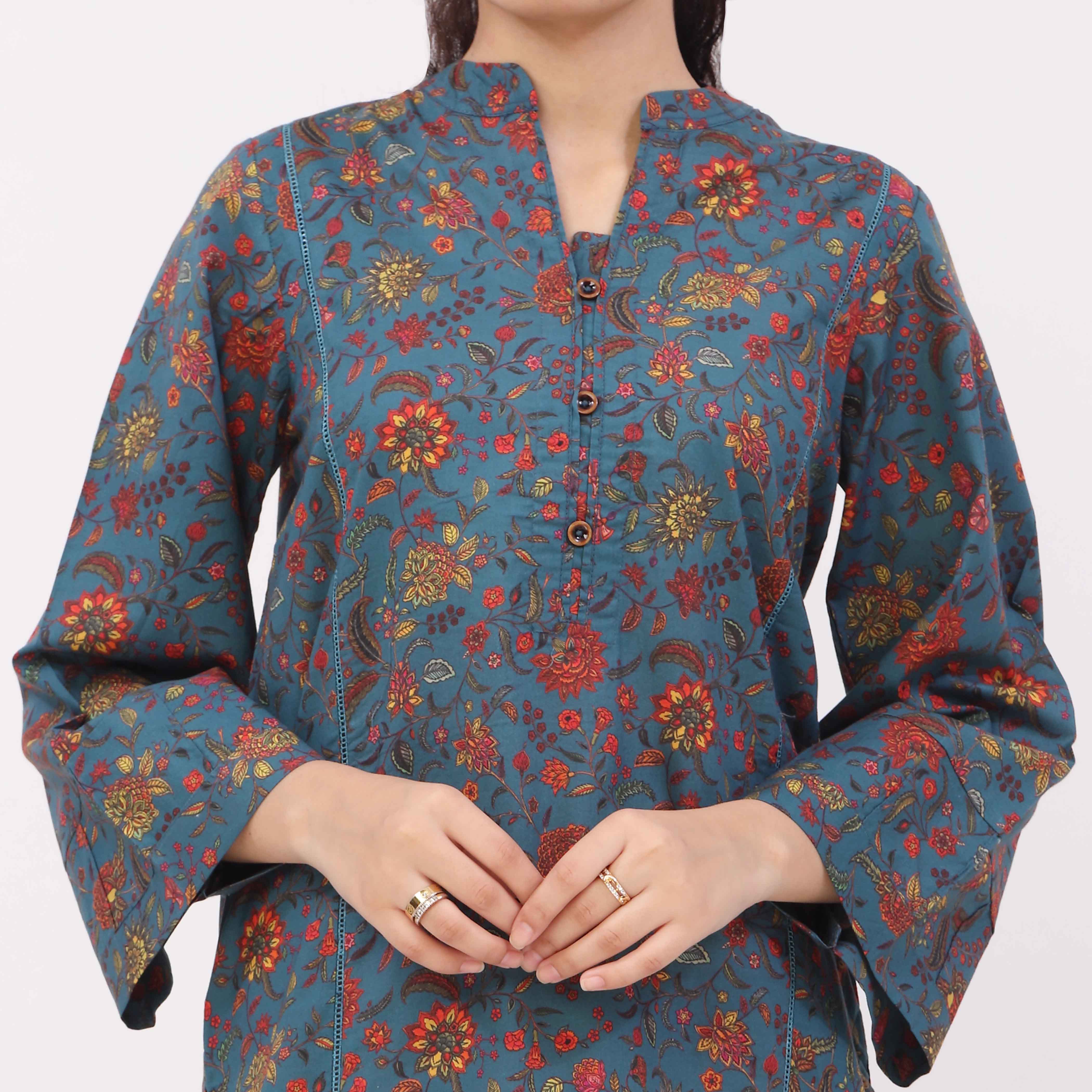 Digital Printed Cotton Cambric Shirt PW5024 - Image 3