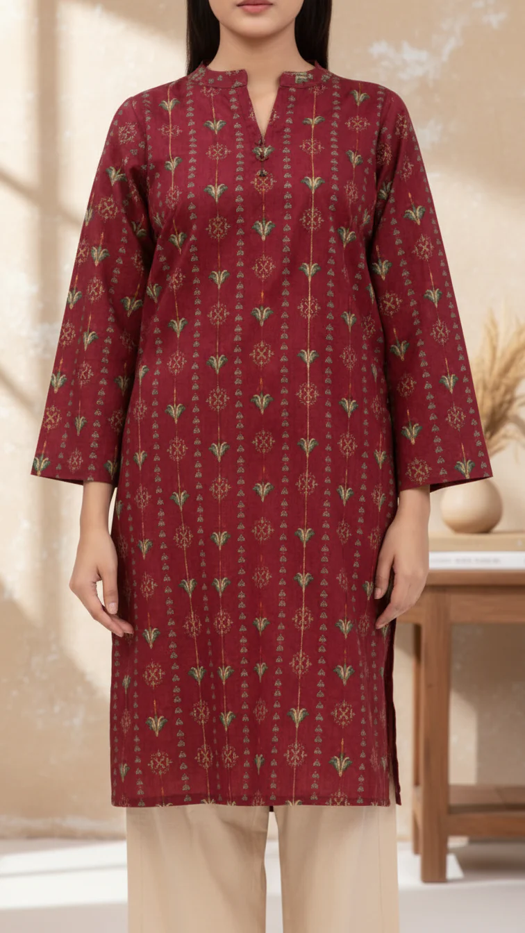 Digital Printed Cotton Cambric Shirt PW5025