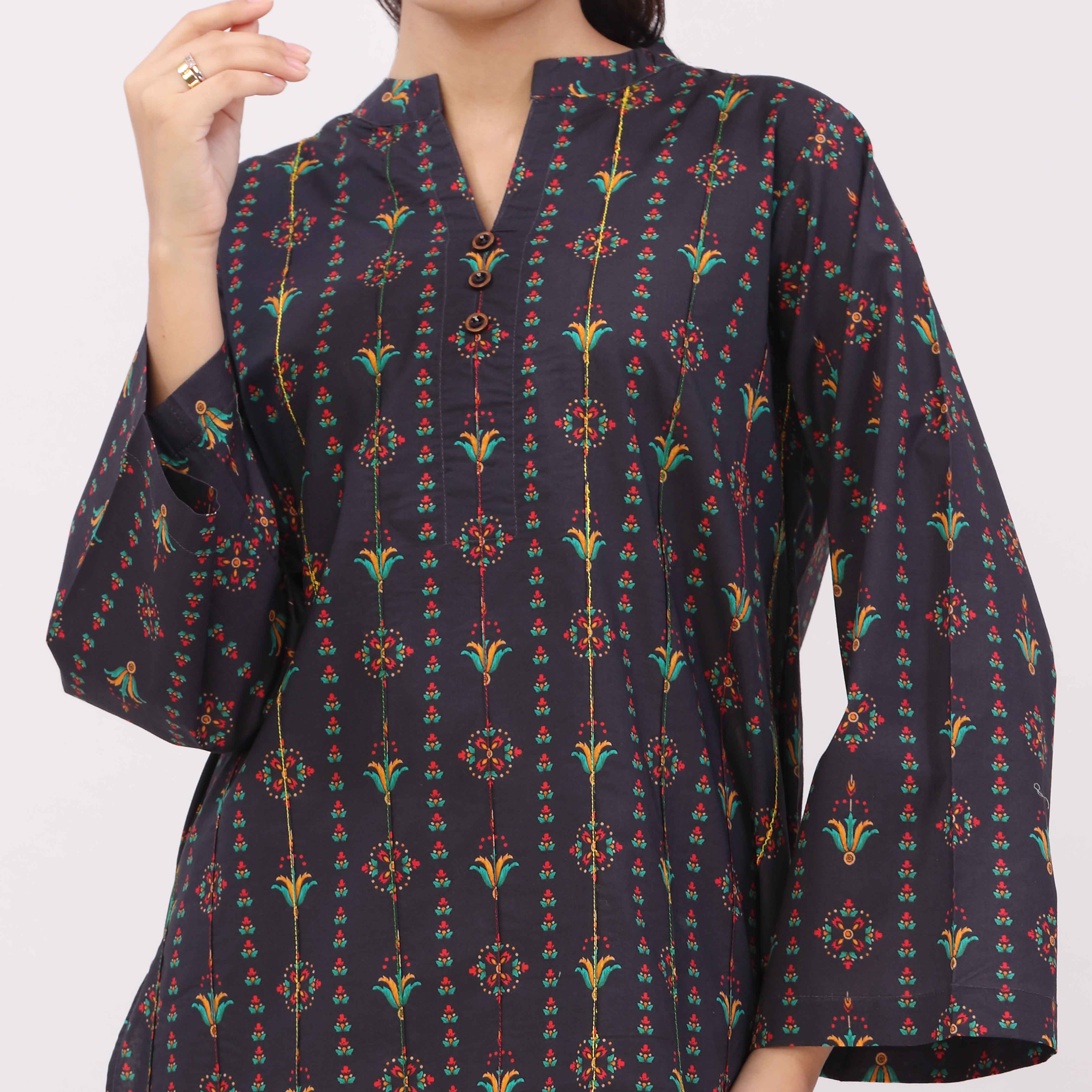 Digital Printed Cotton Cambric Shirt PW5026 - Image 3