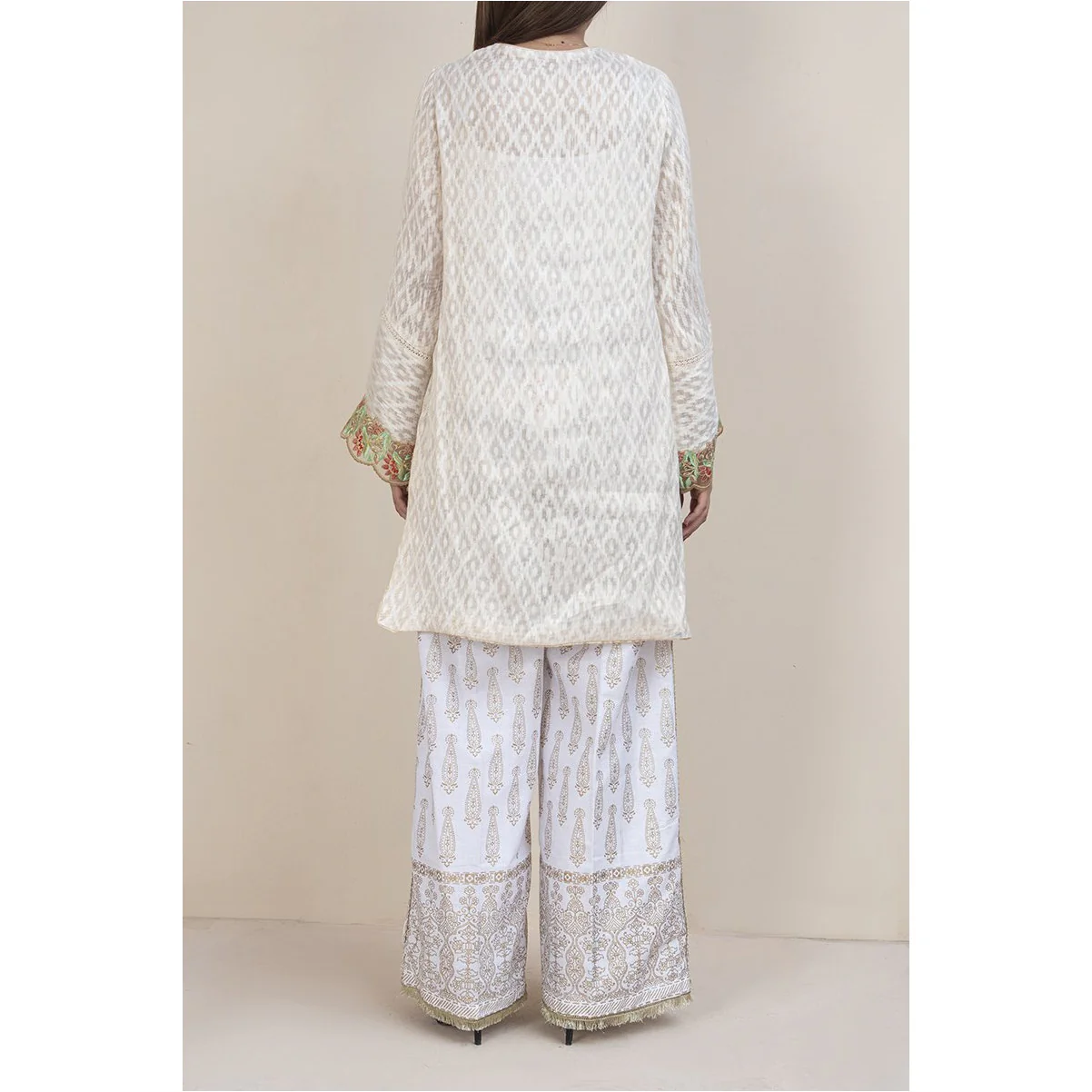 Embellished Net Zari Shirt PS1042 - Image 3