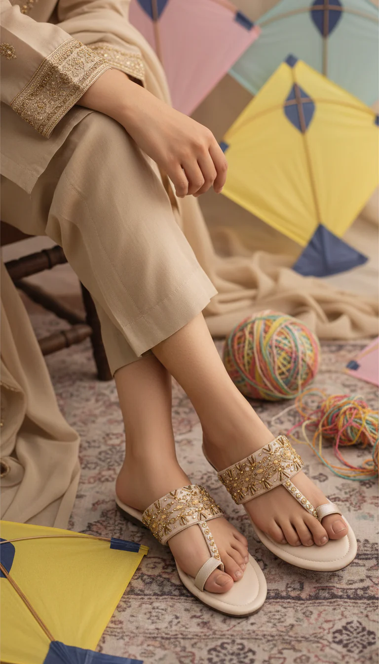 Fawn Ethnic Chappal For Women EC0252 - Image 2