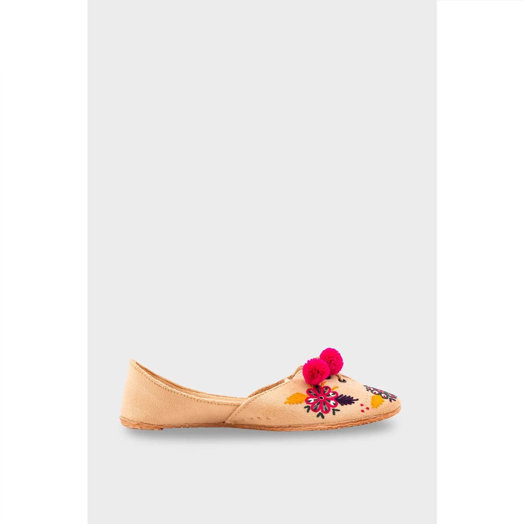 Fawn Leather Khussa For Women EC8761 - Image 3