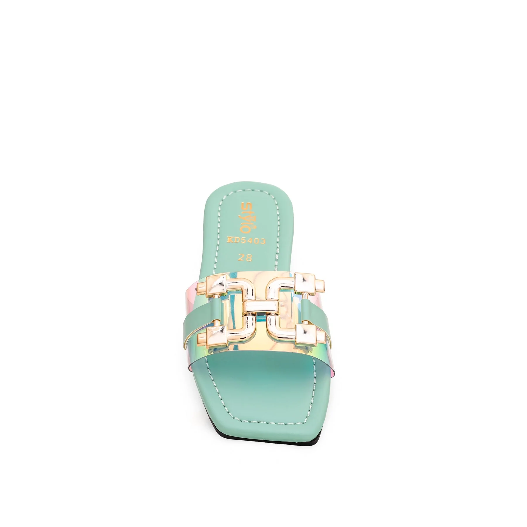 Girls Aqua Green Formal Slipper KD5403 - Image 3