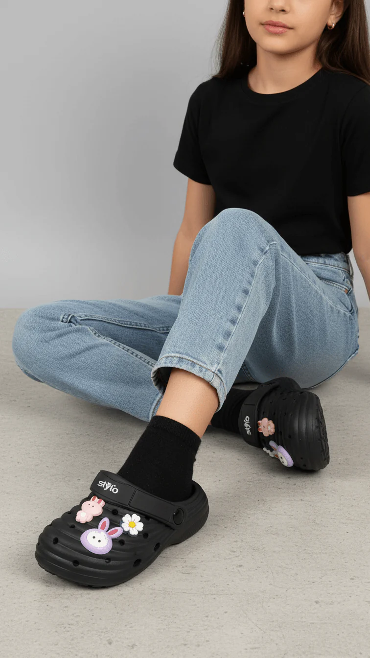 Girls Black Casual Flip Flop KD5722