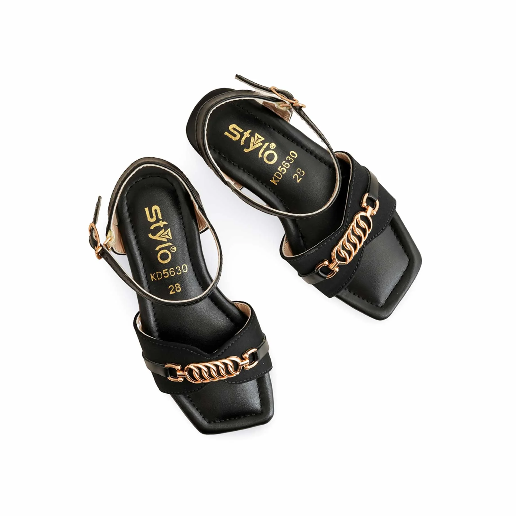 Girls Black Casual Sandal KD5630 - Image 5
