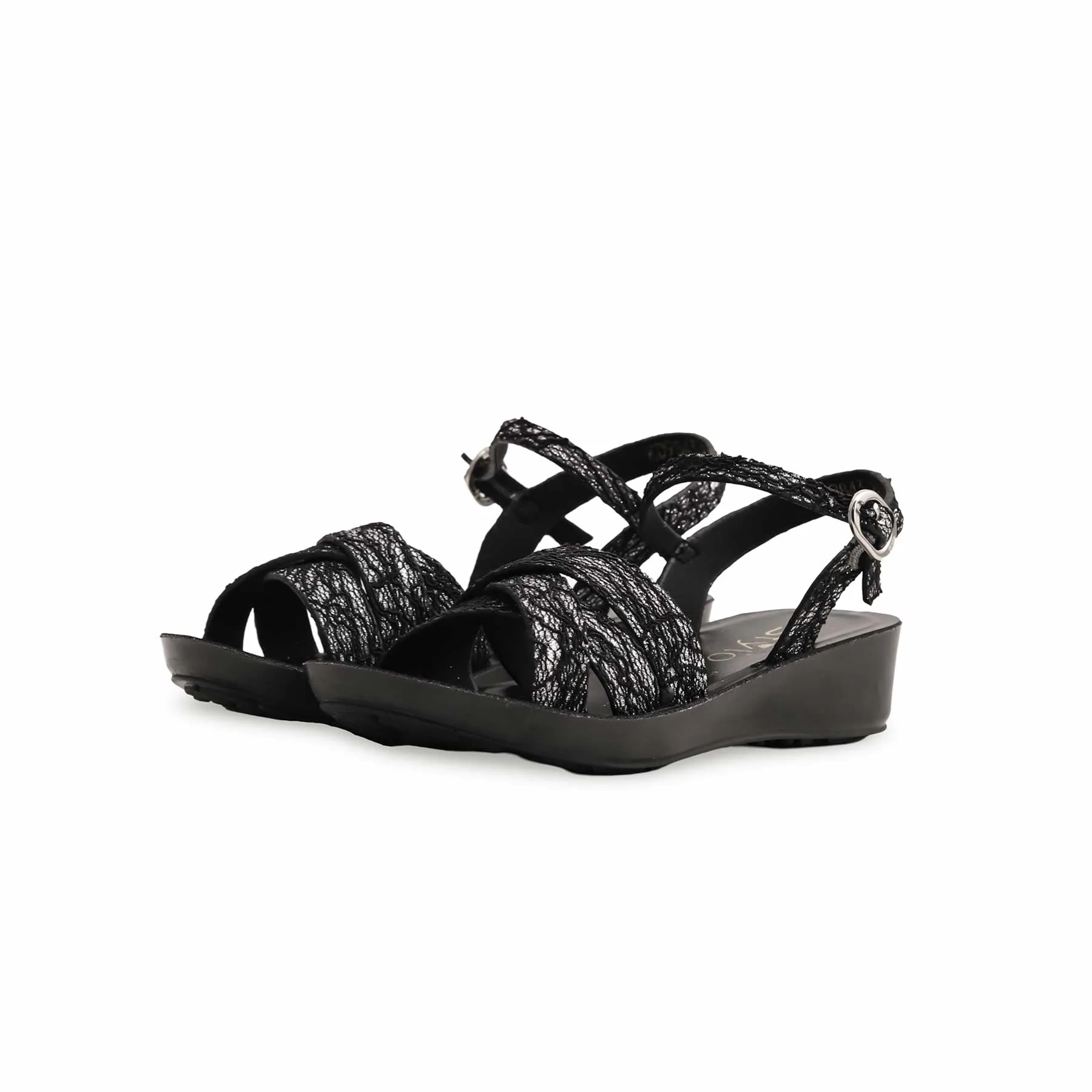 Girls Black Casual Sandal KD9843 - Image 4