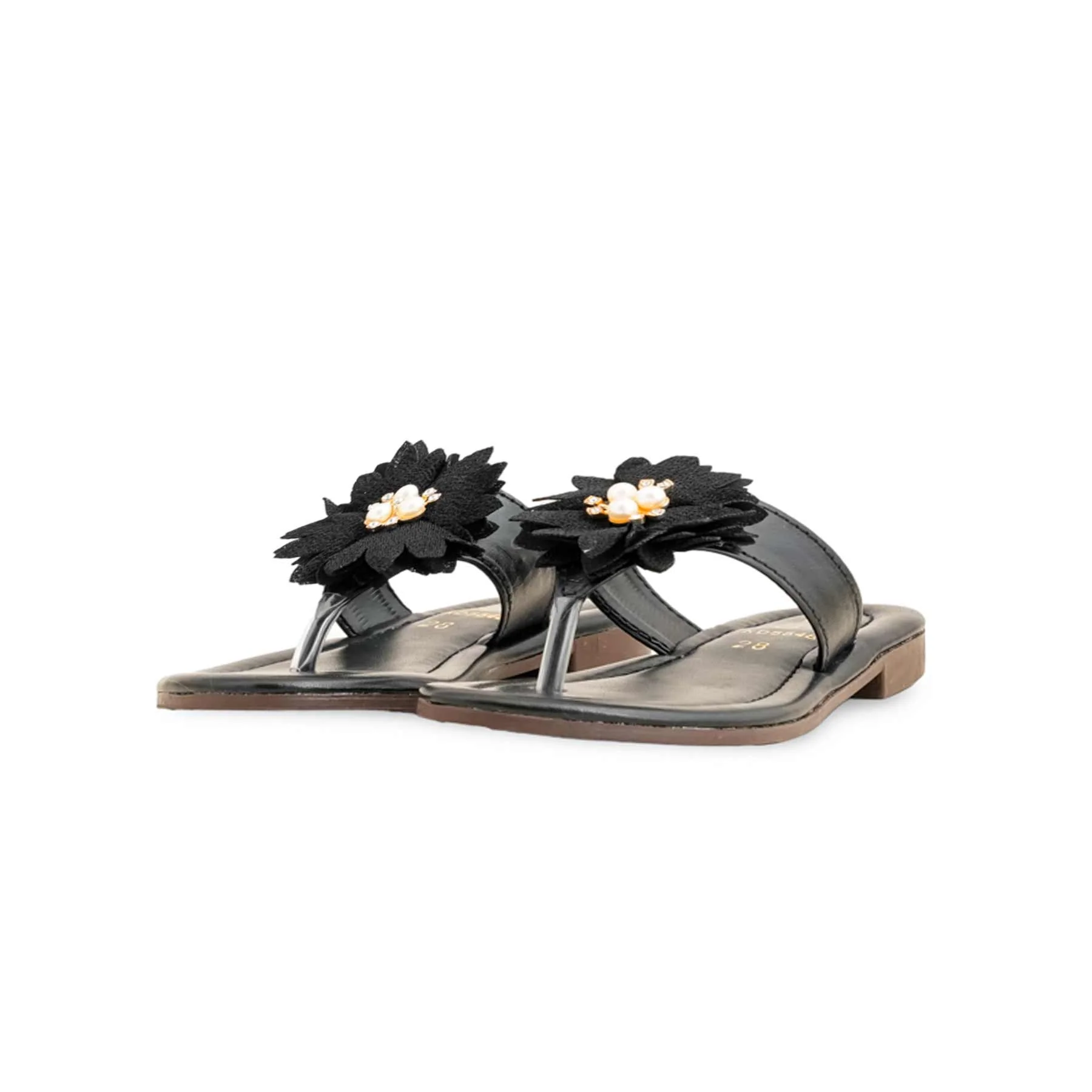 Girls Black Casual Slipper KD5548 - Image 3