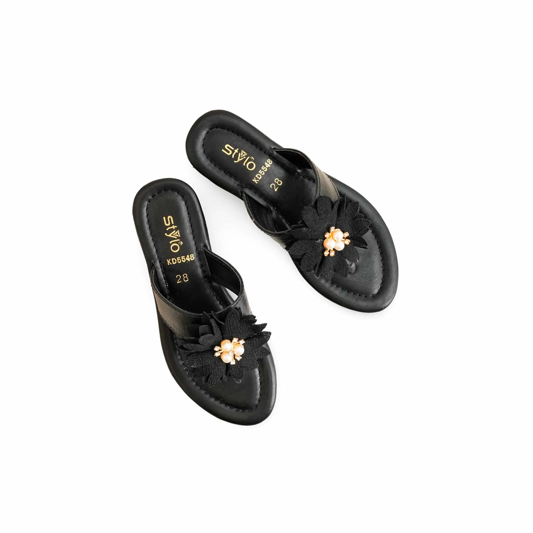 Girls Black Casual Slipper KD5548 - Image 5