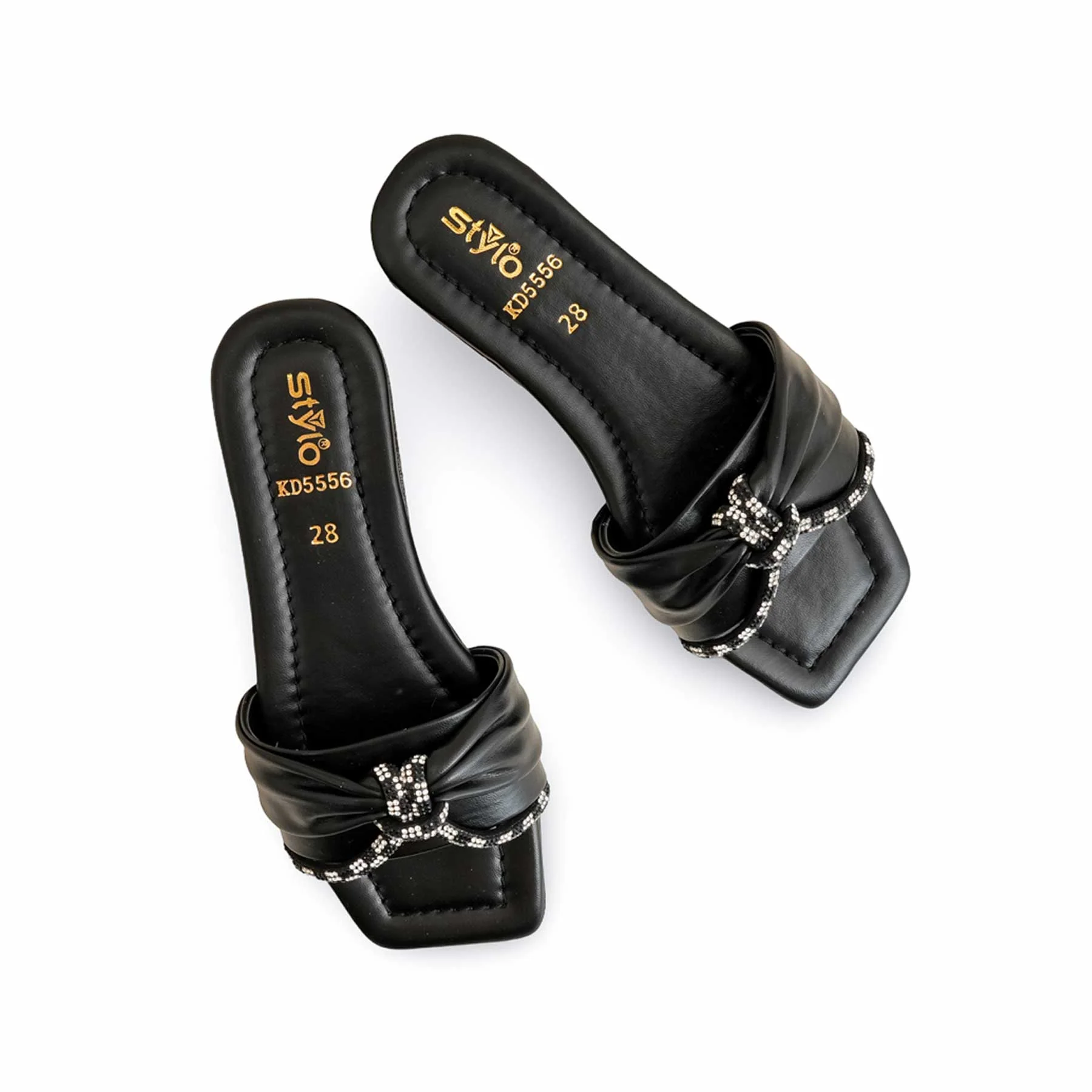 Girls Black Casual Slipper KD5556 - Image 5