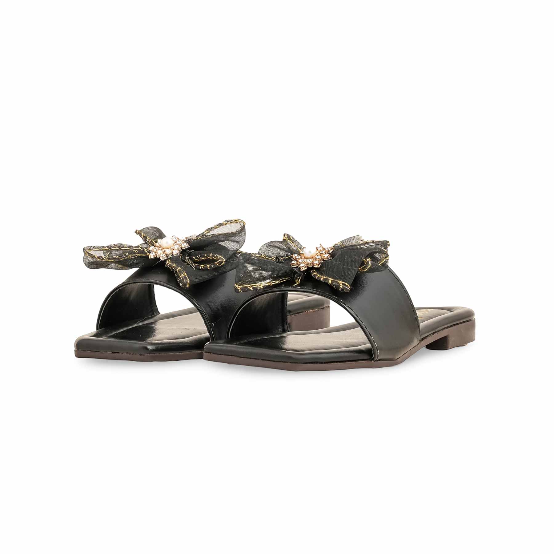 Girls Black Casual Slipper KD5557 - Image 3