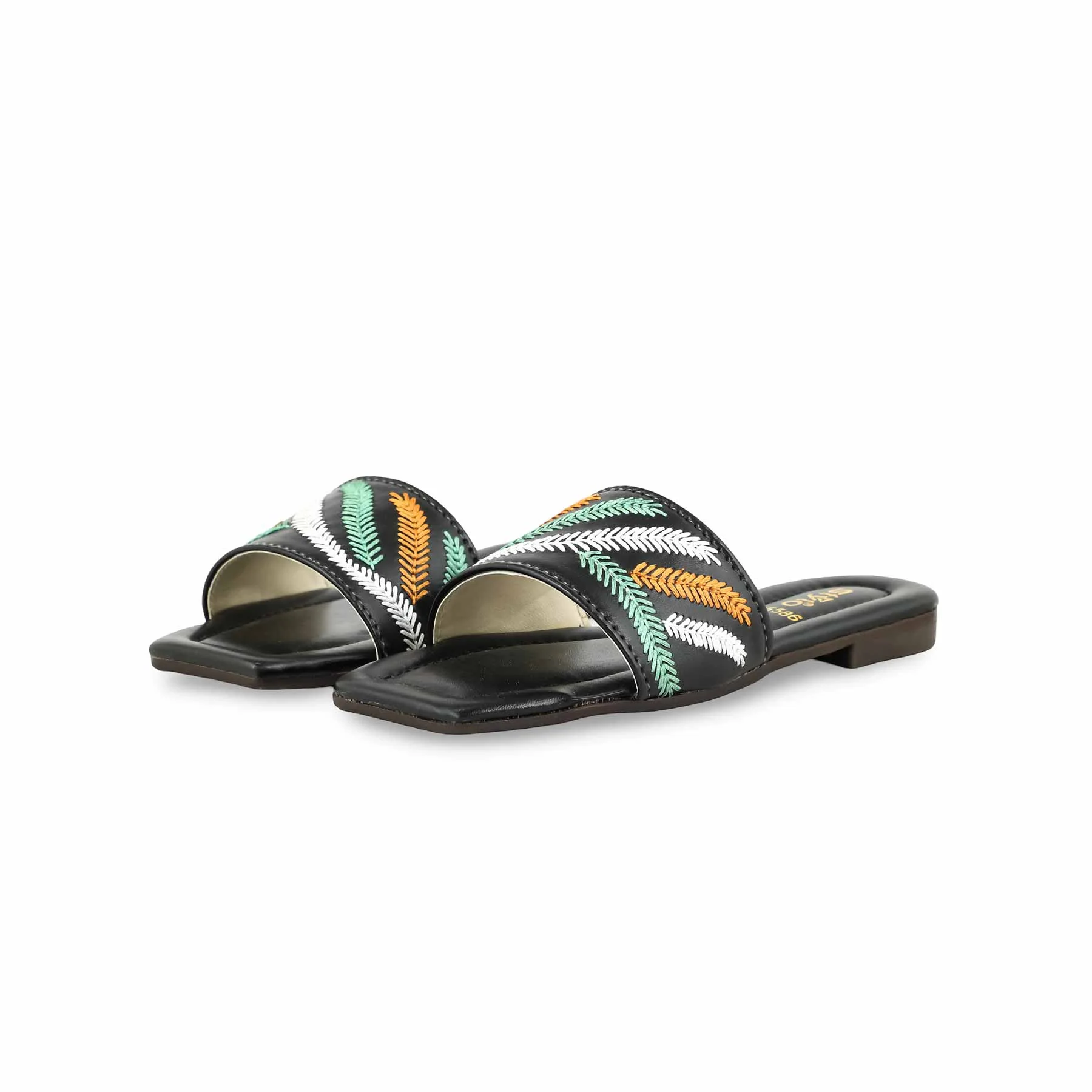 Girls Black Casual Slipper KD5586 - Image 2
