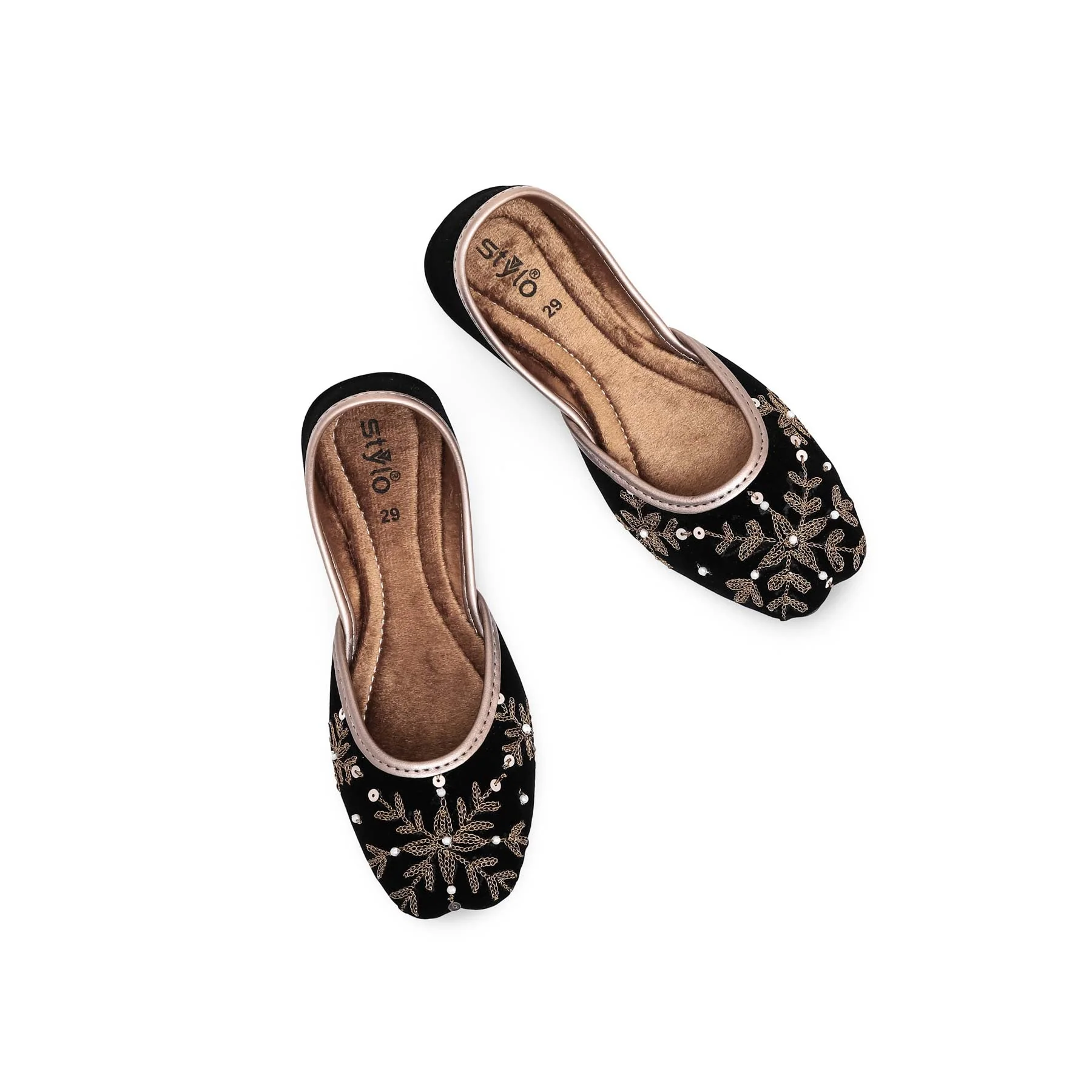 Girls Black Fancy Khussa KD2229 - Image 4