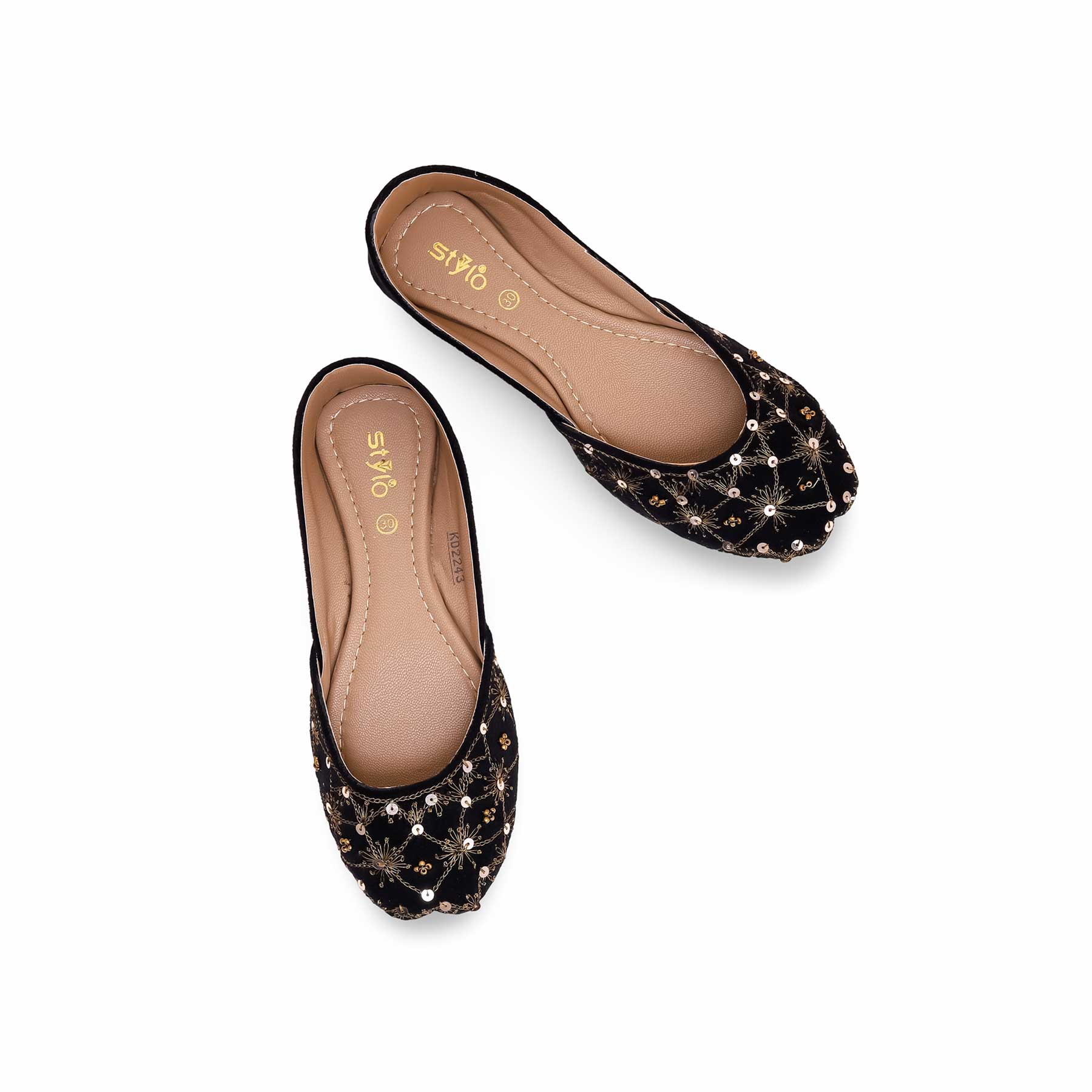Girls Black Fancy Khussa KD2243 - Image 4