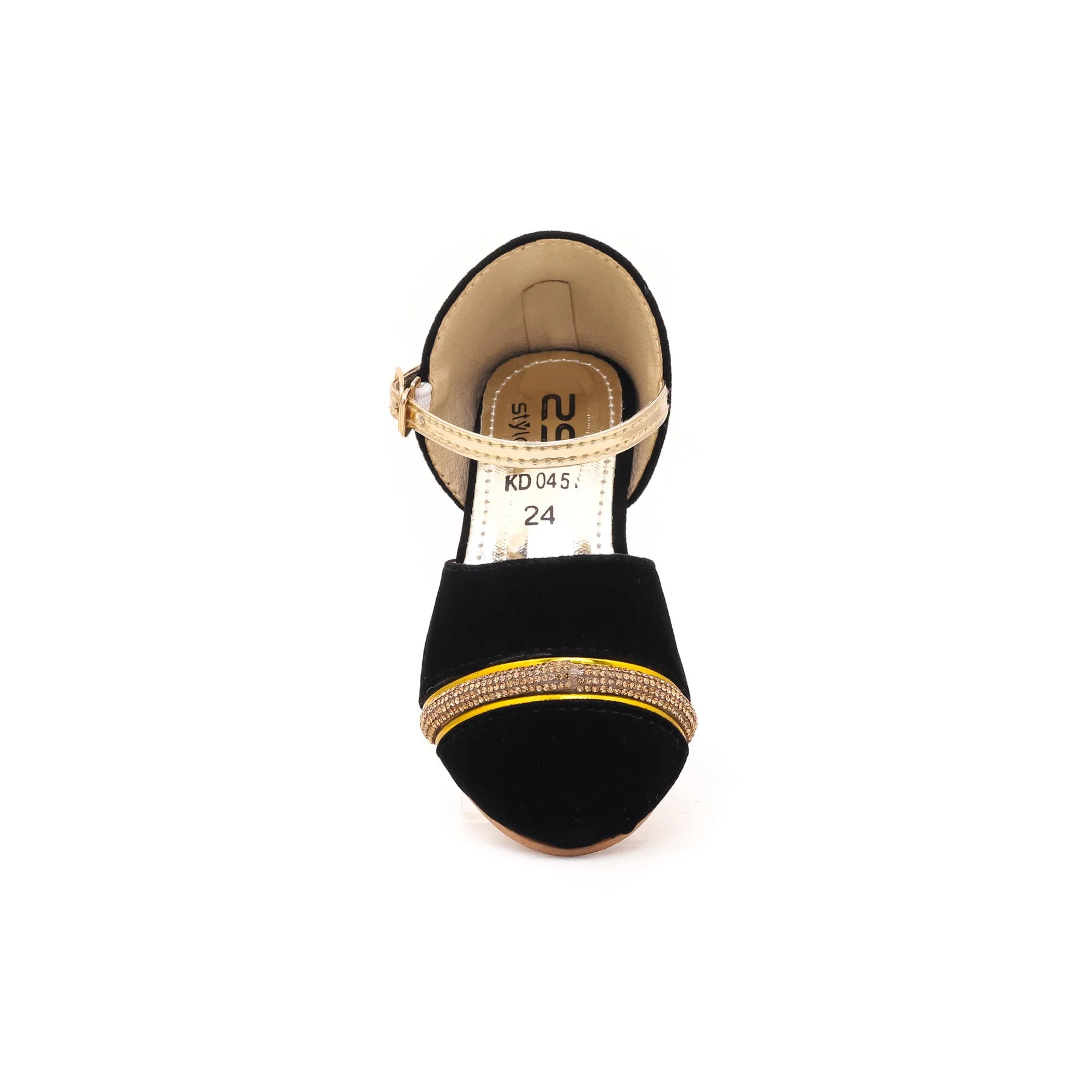 Girls Black Fancy Pumps KD0451 - Image 3