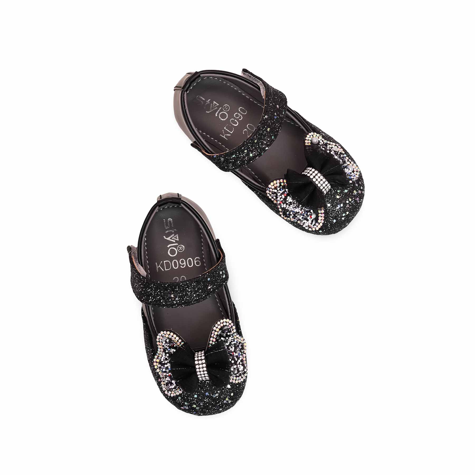 Girls Black Fancy Pumps KD0906 - Image 4
