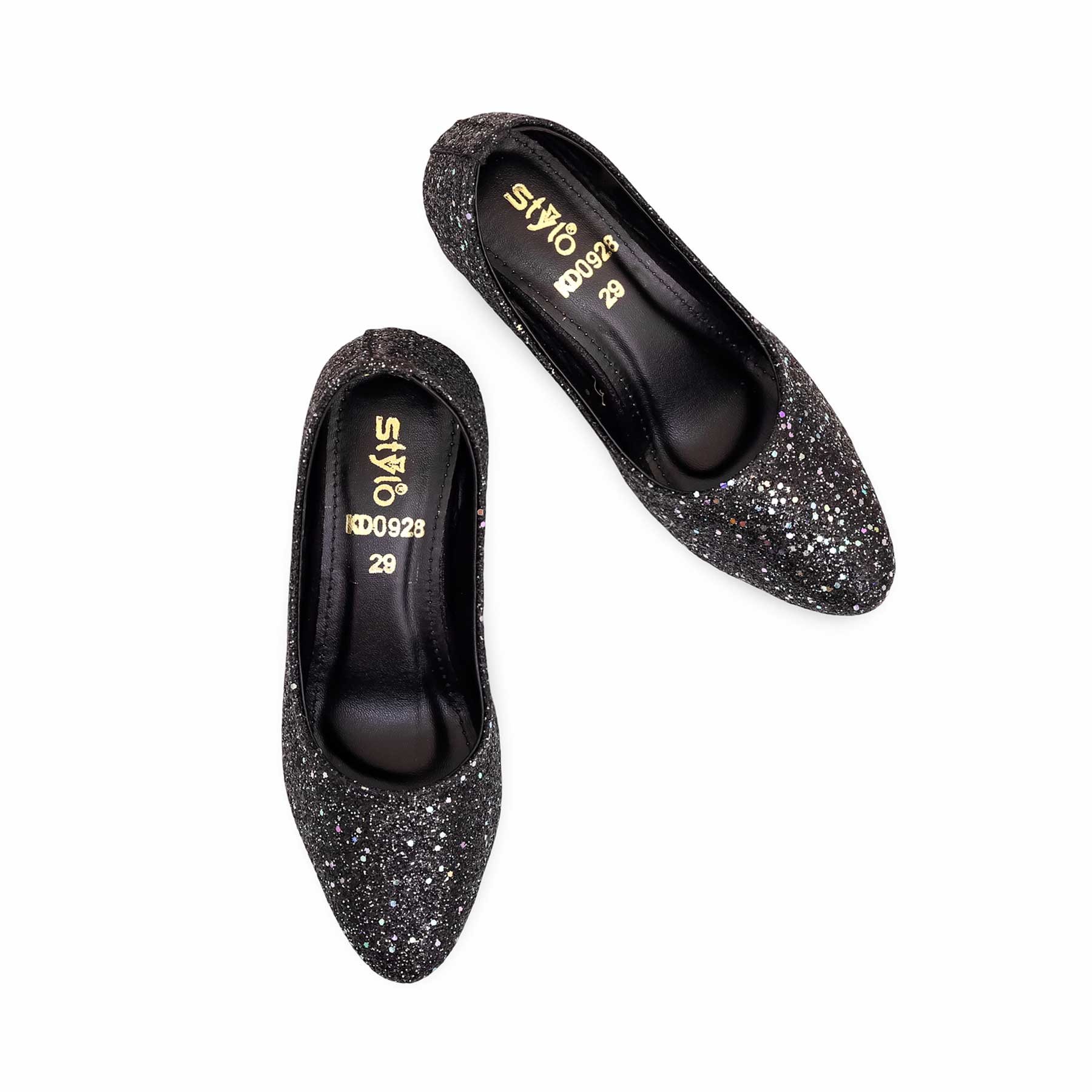 Girls Black Fancy Pumps KD0928 - Image 4