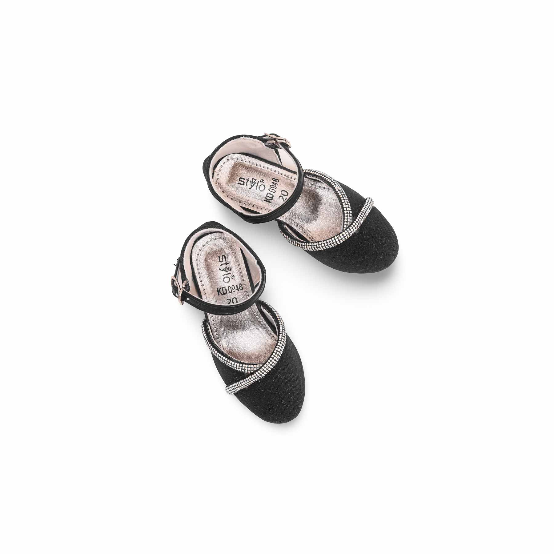 Girls Black Fancy Pumps KD0948 - Image 5