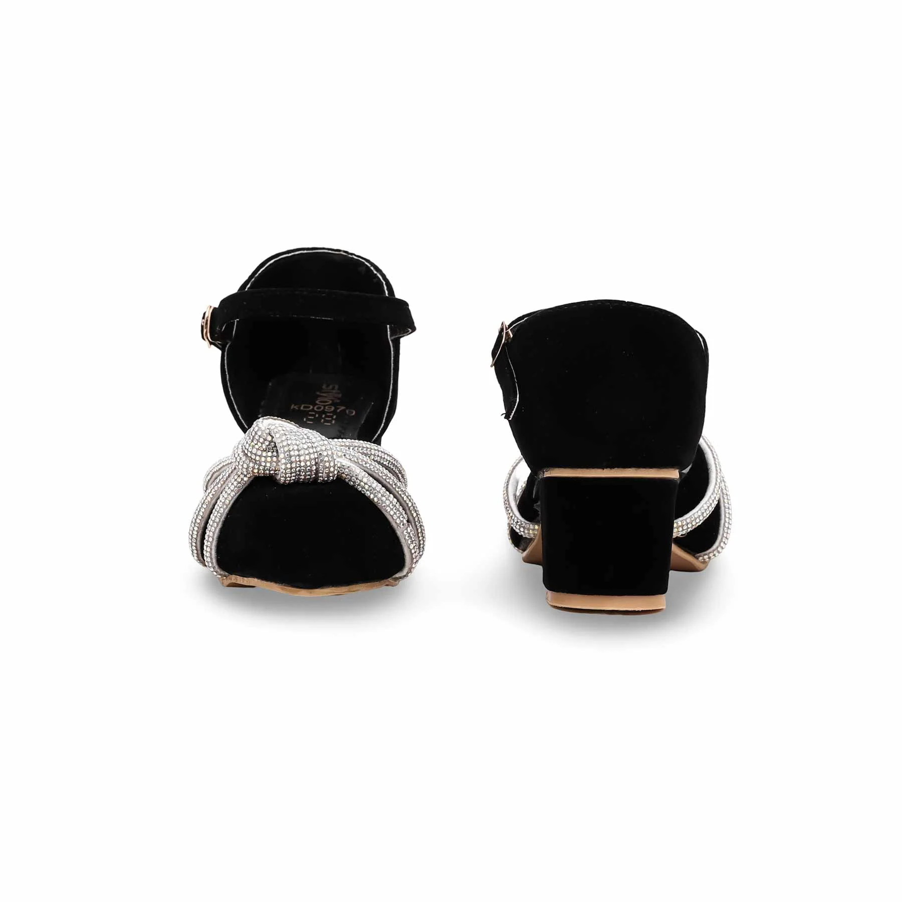 Girls Black Fancy Pumps KD0970 - Image 4