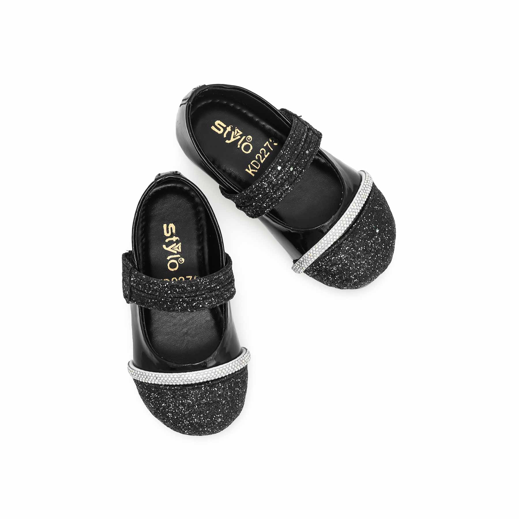 Girls Black Fancy Pumps KD2274 - Image 5