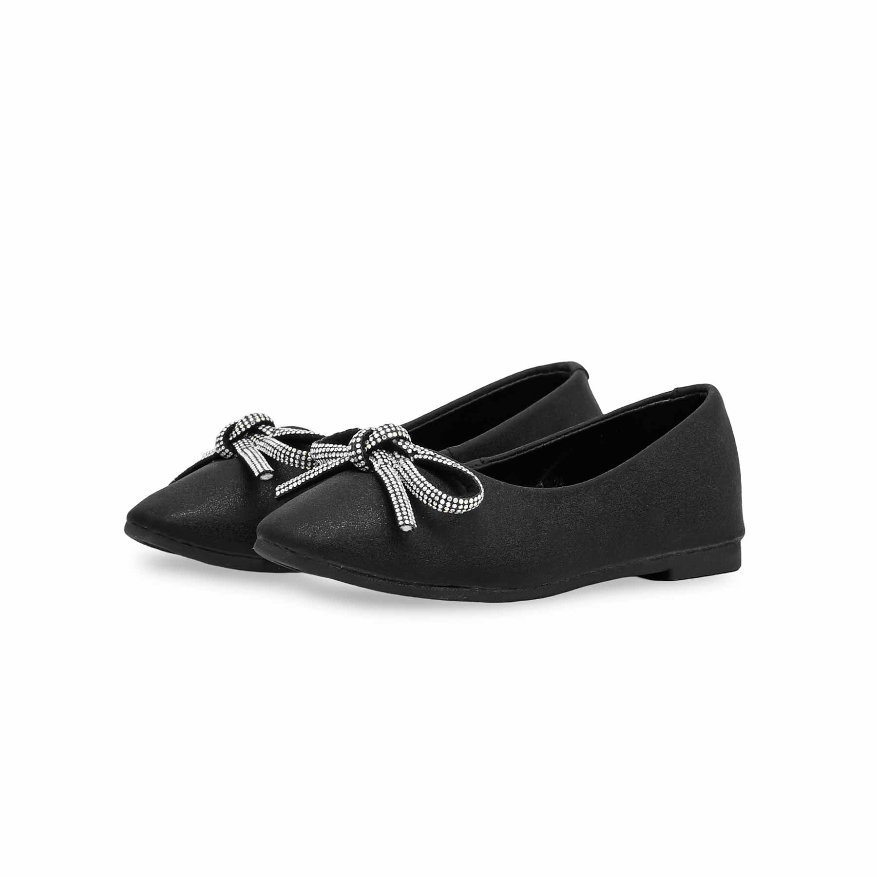Girls Black Fancy Pumps KD2370 - Image 2