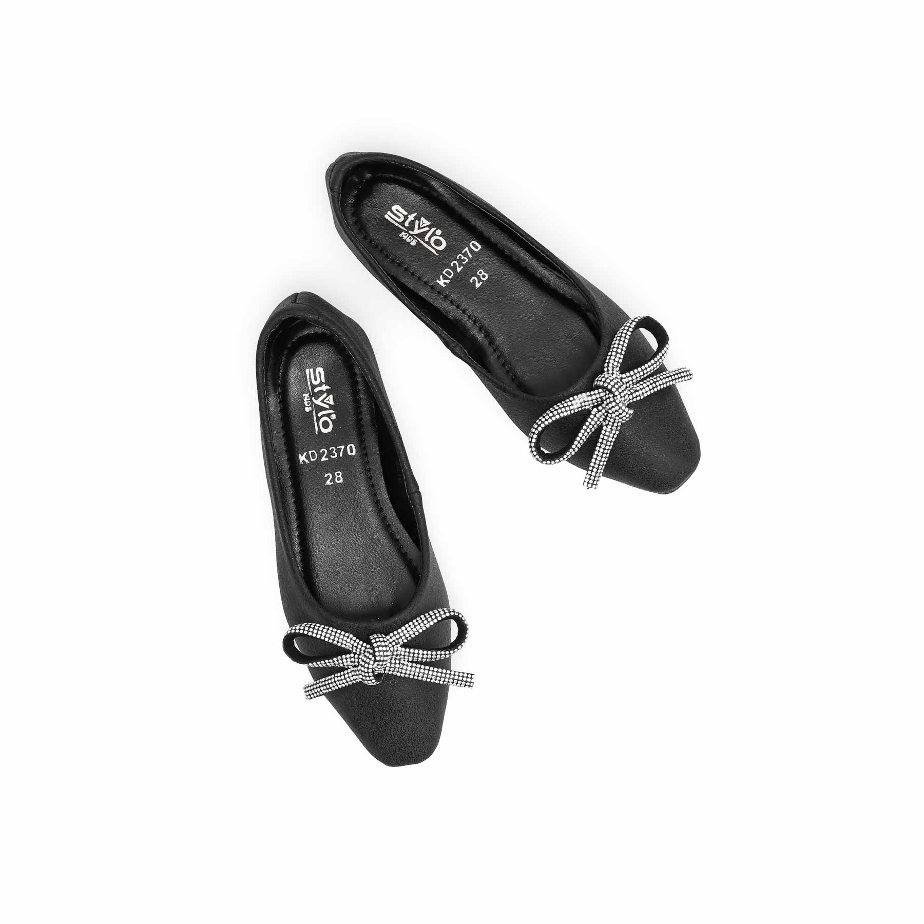 Girls Black Fancy Pumps KD2370 - Image 4