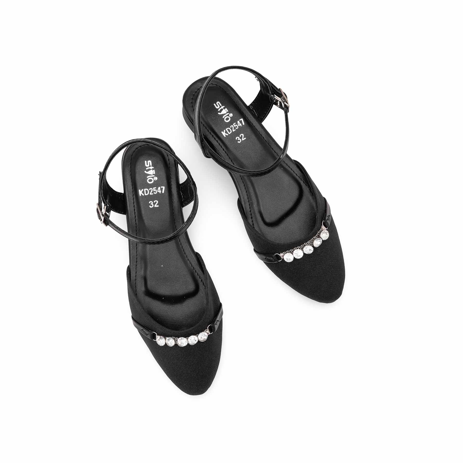Girls Black Fancy Pumps KD2547 - Image 5