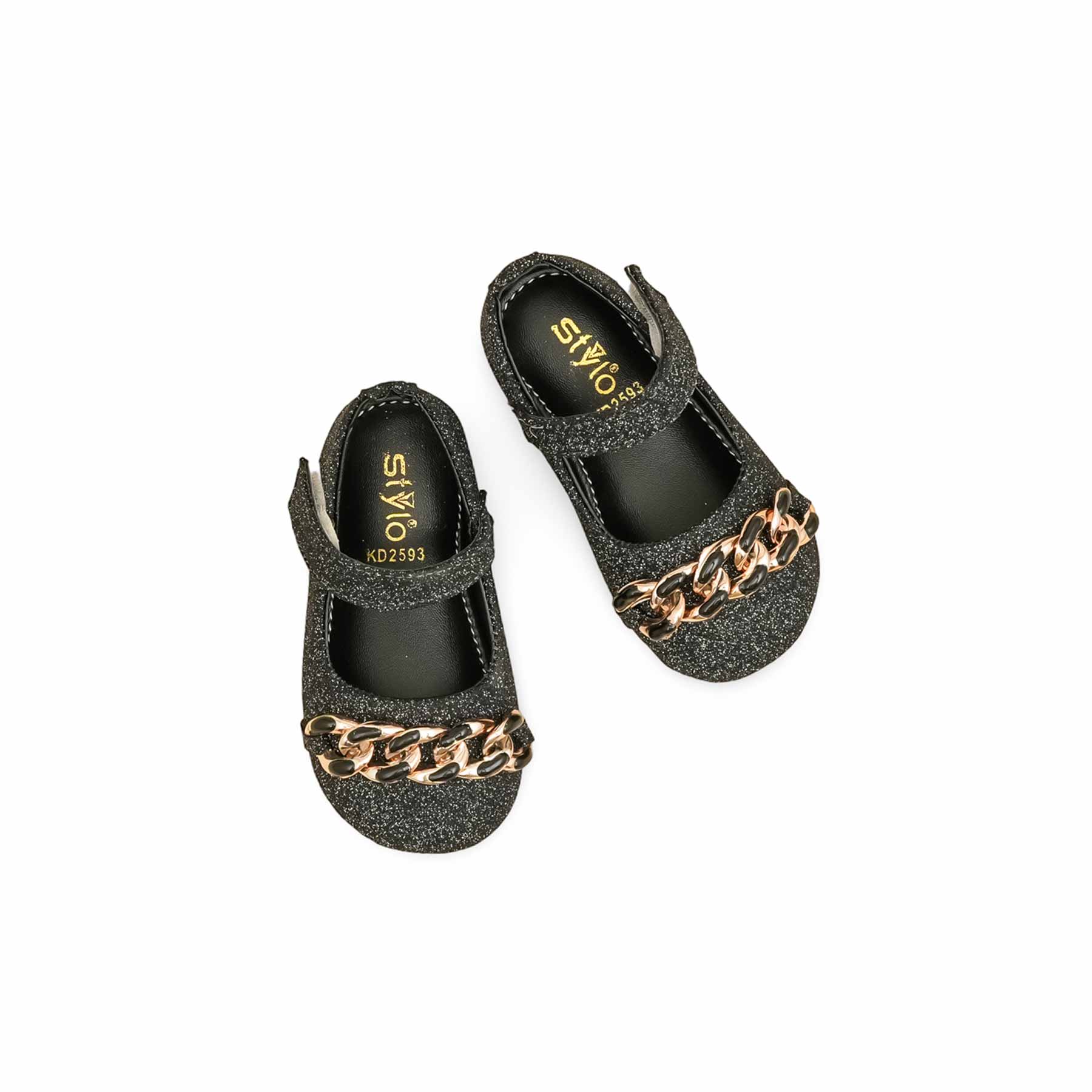 Girls Black Fancy Pumps KD2593 - Image 5