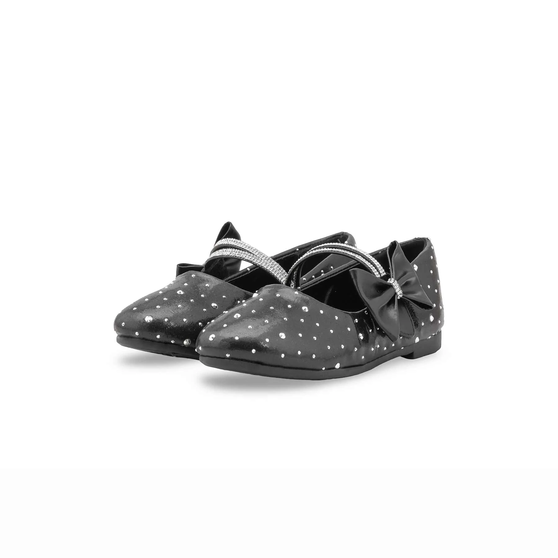 Girls Black Fancy Pumps KD2622 - Image 3